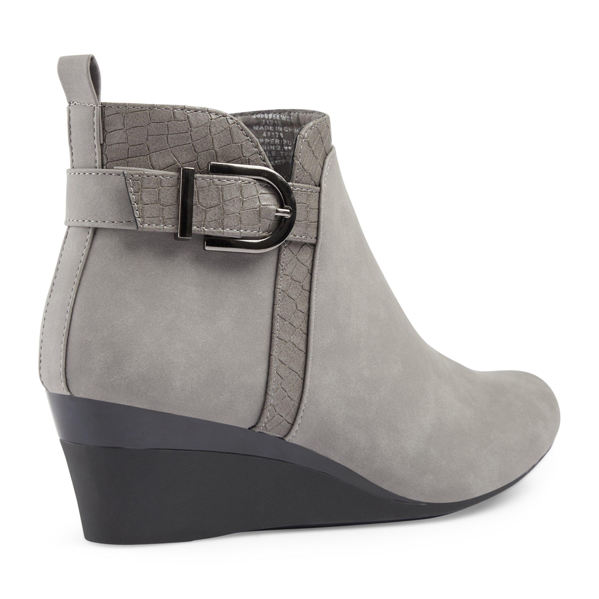 Womens grey hot sale wedge boots