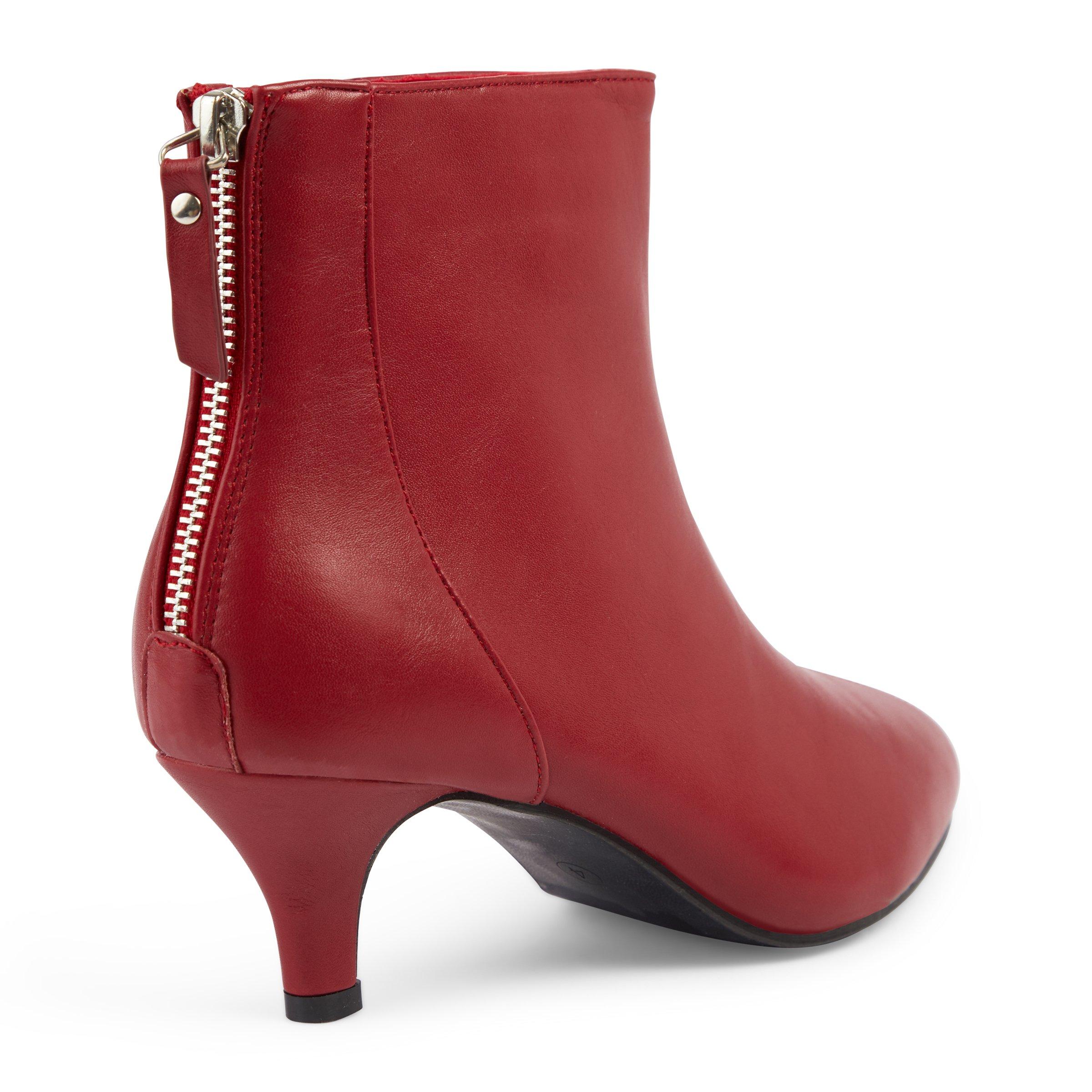 Red low best sale heel boots