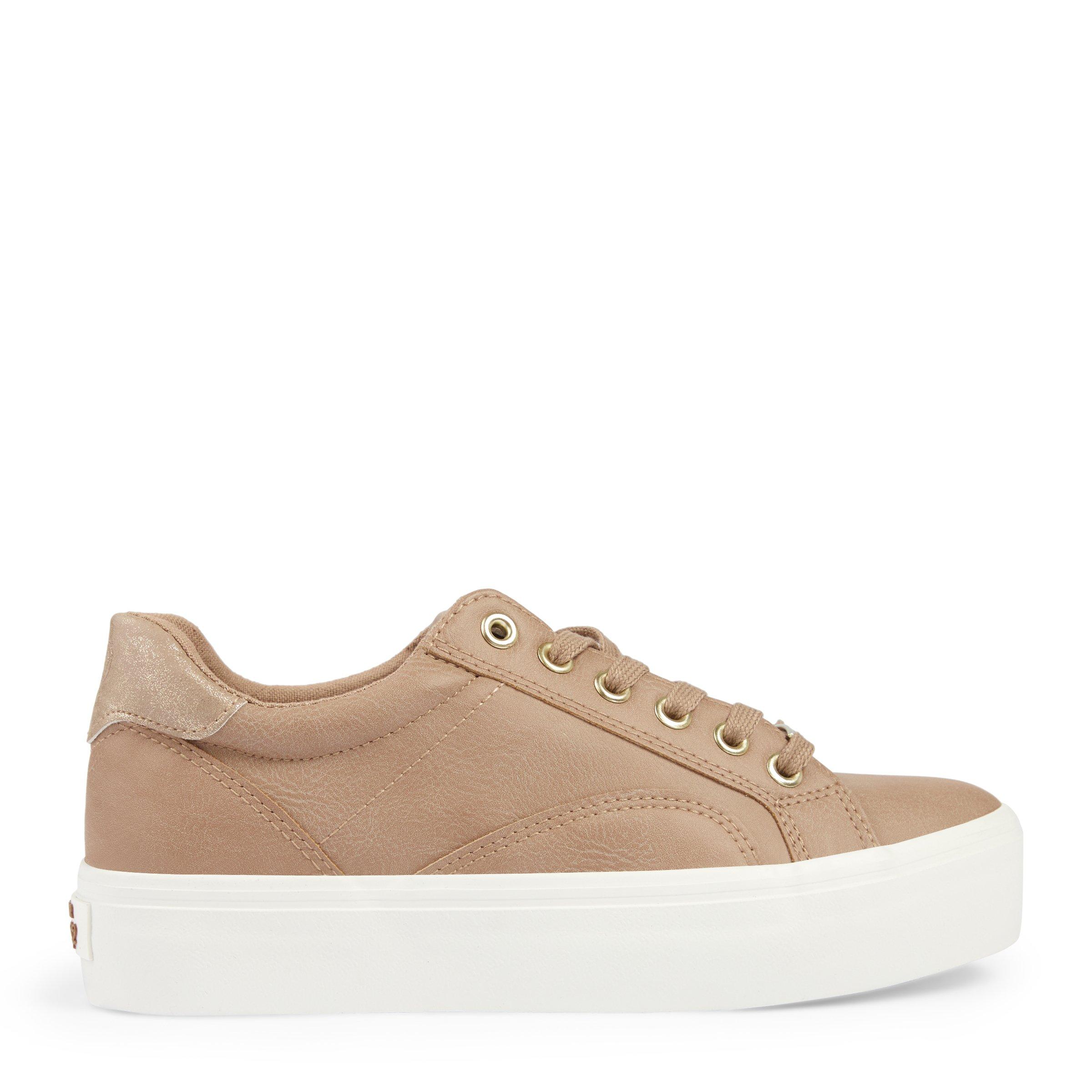 Tan platform shop sneakers