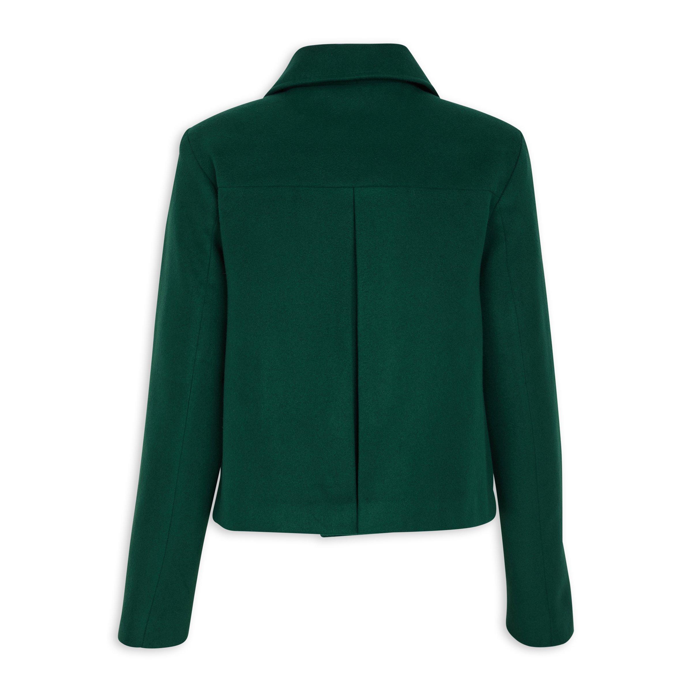 Short shop green coat