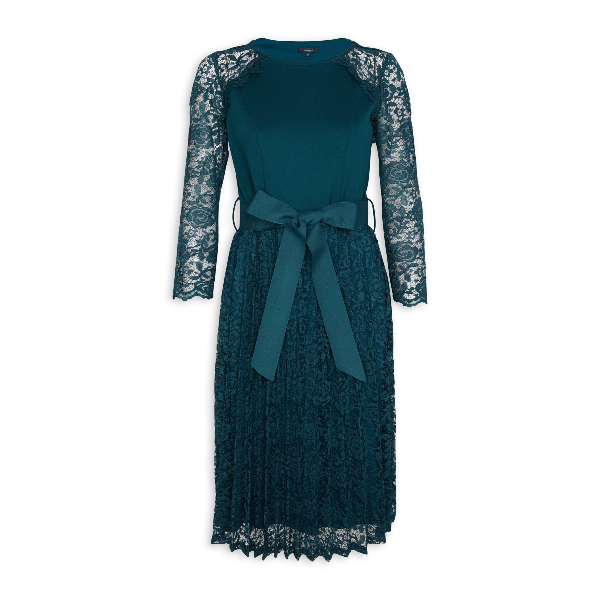 Teal Lace Combo Dress (3061336)