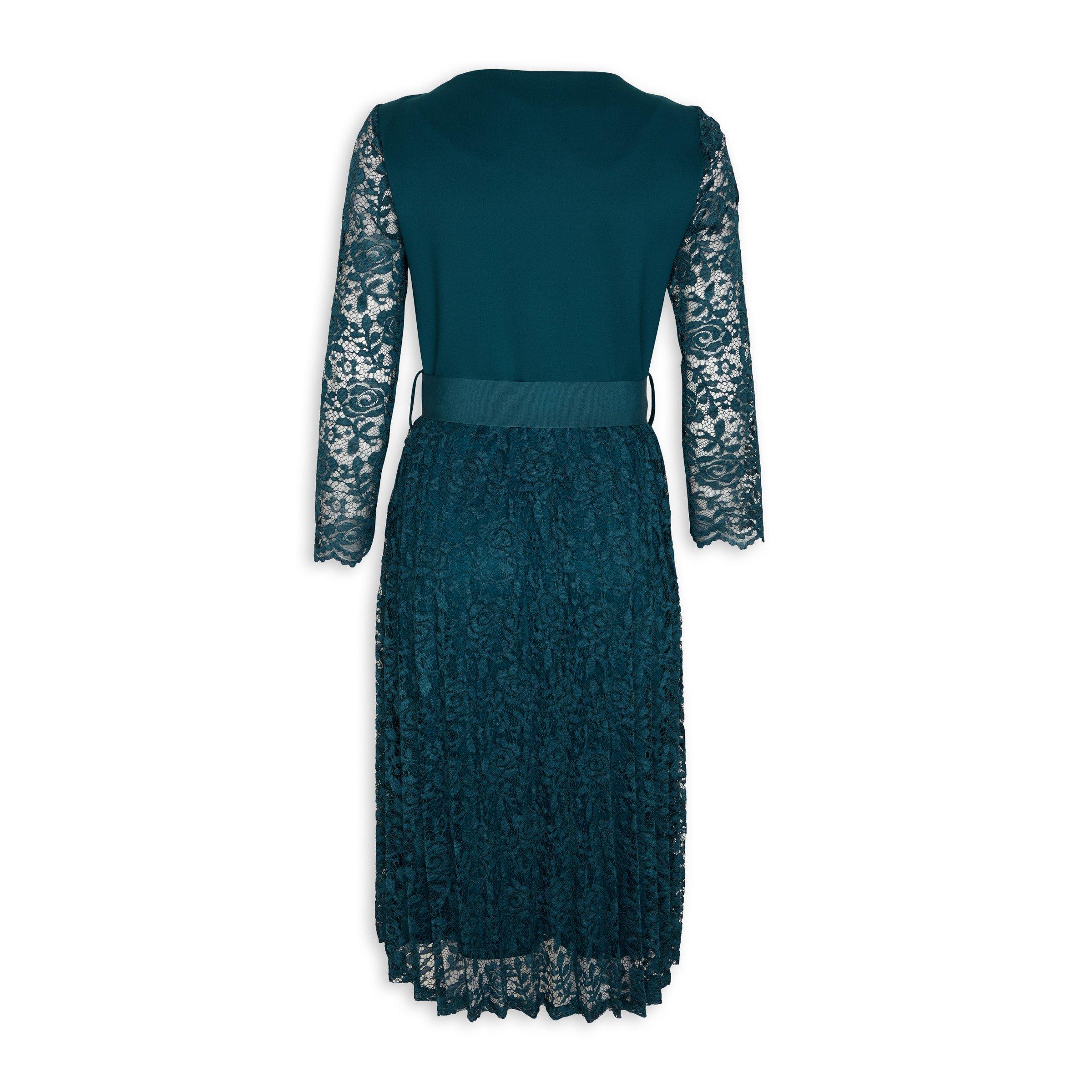 Teal Lace Combo Dress (3061336)
