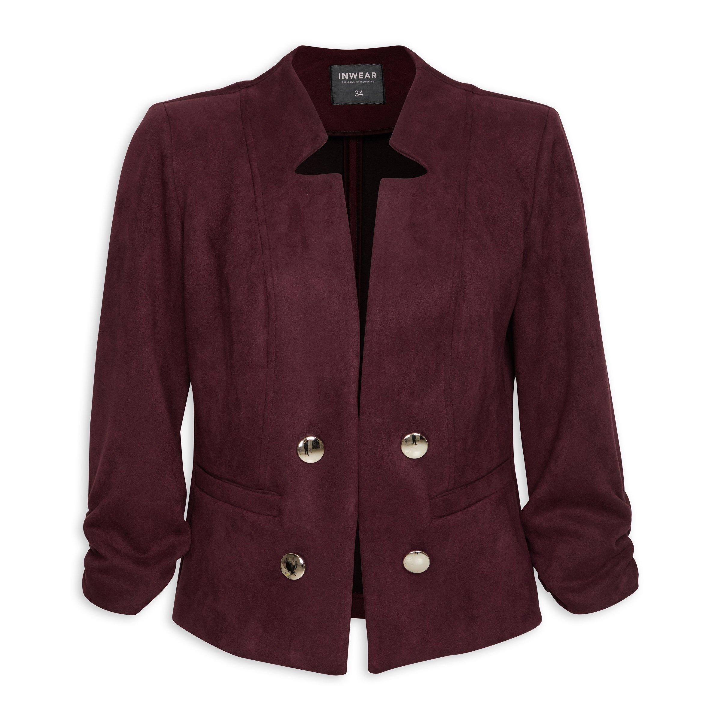 Maroon clearance suede blazer