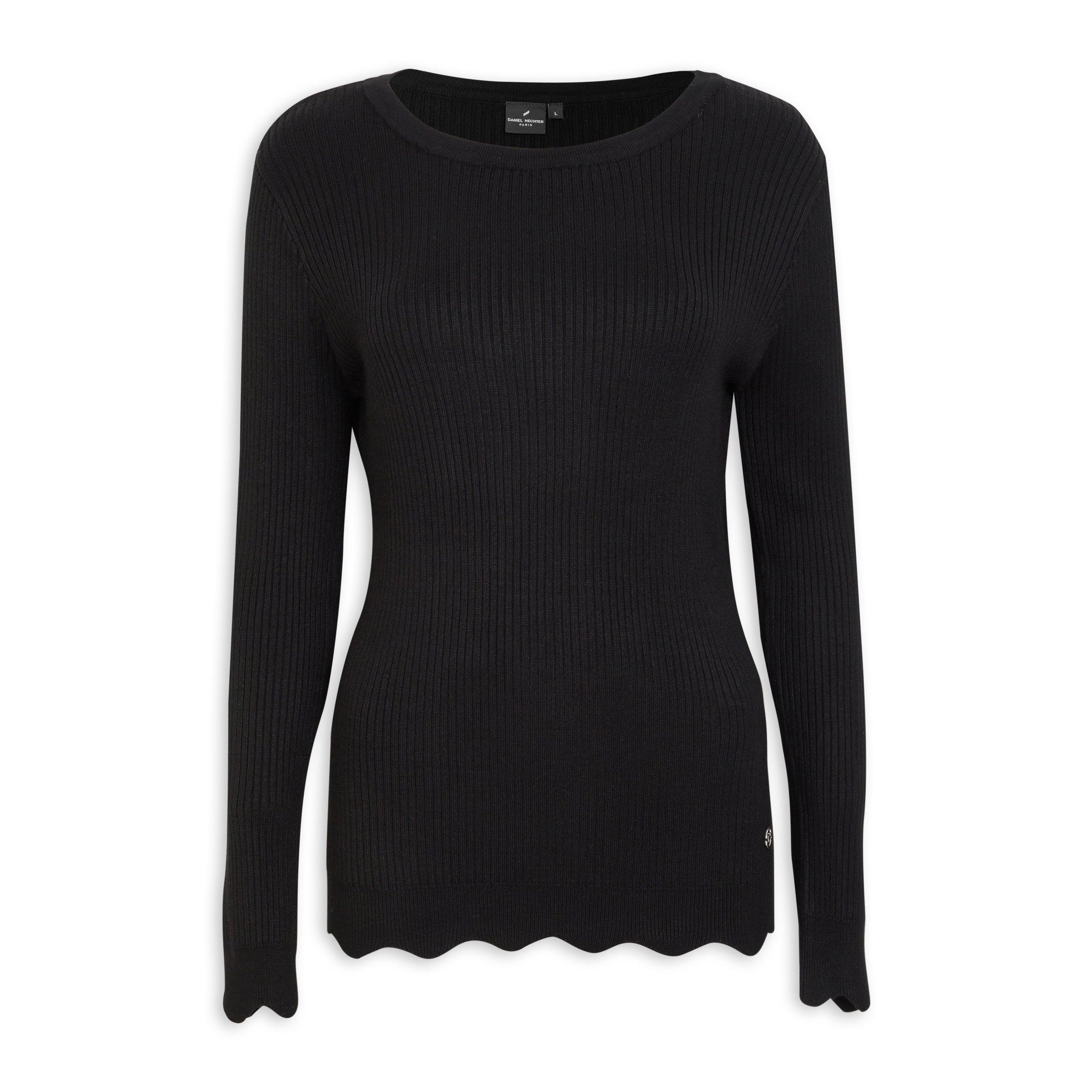 Black skinny rib outlet jumper