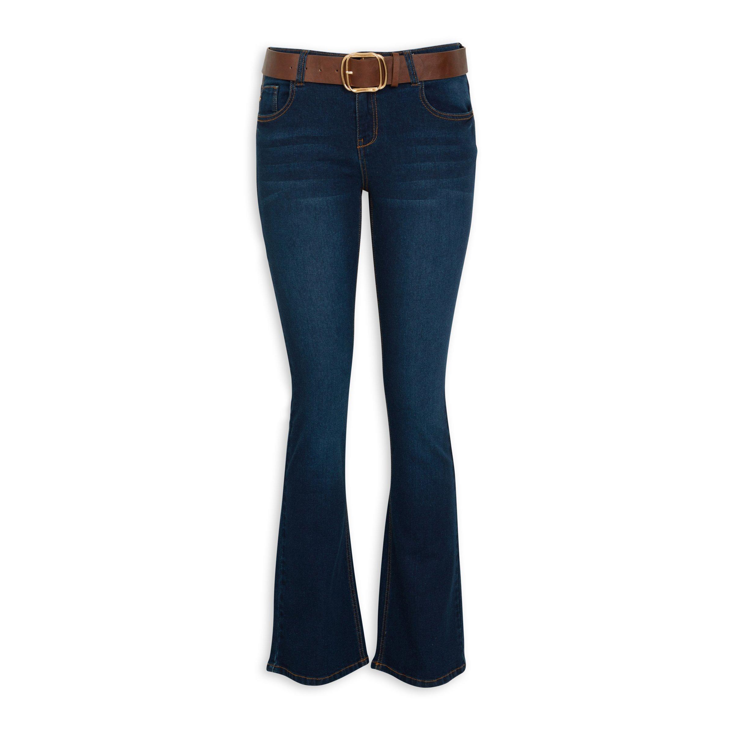 Indigo Belted Bootleg Jeans (3121807)