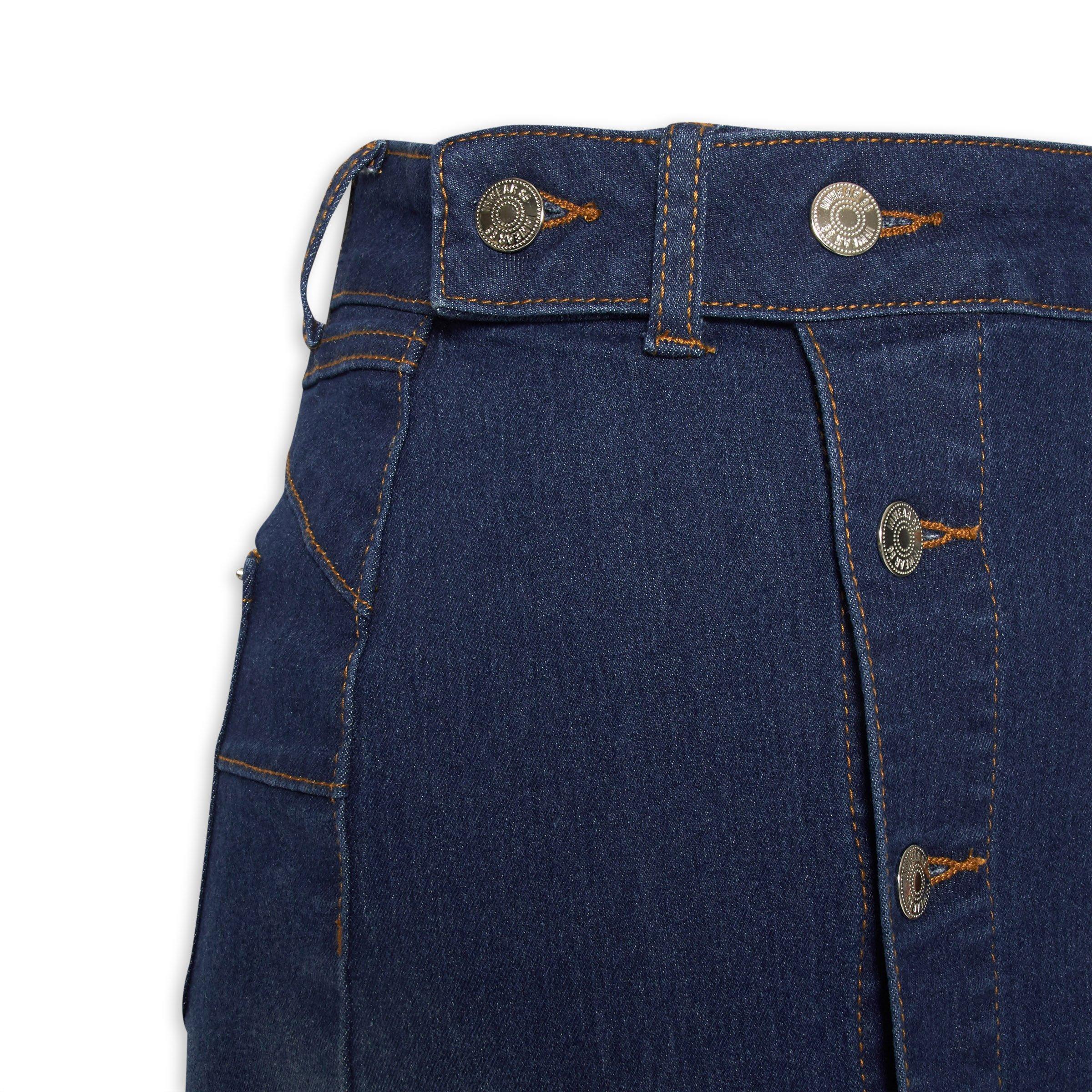 Side button 2024 denim skirt