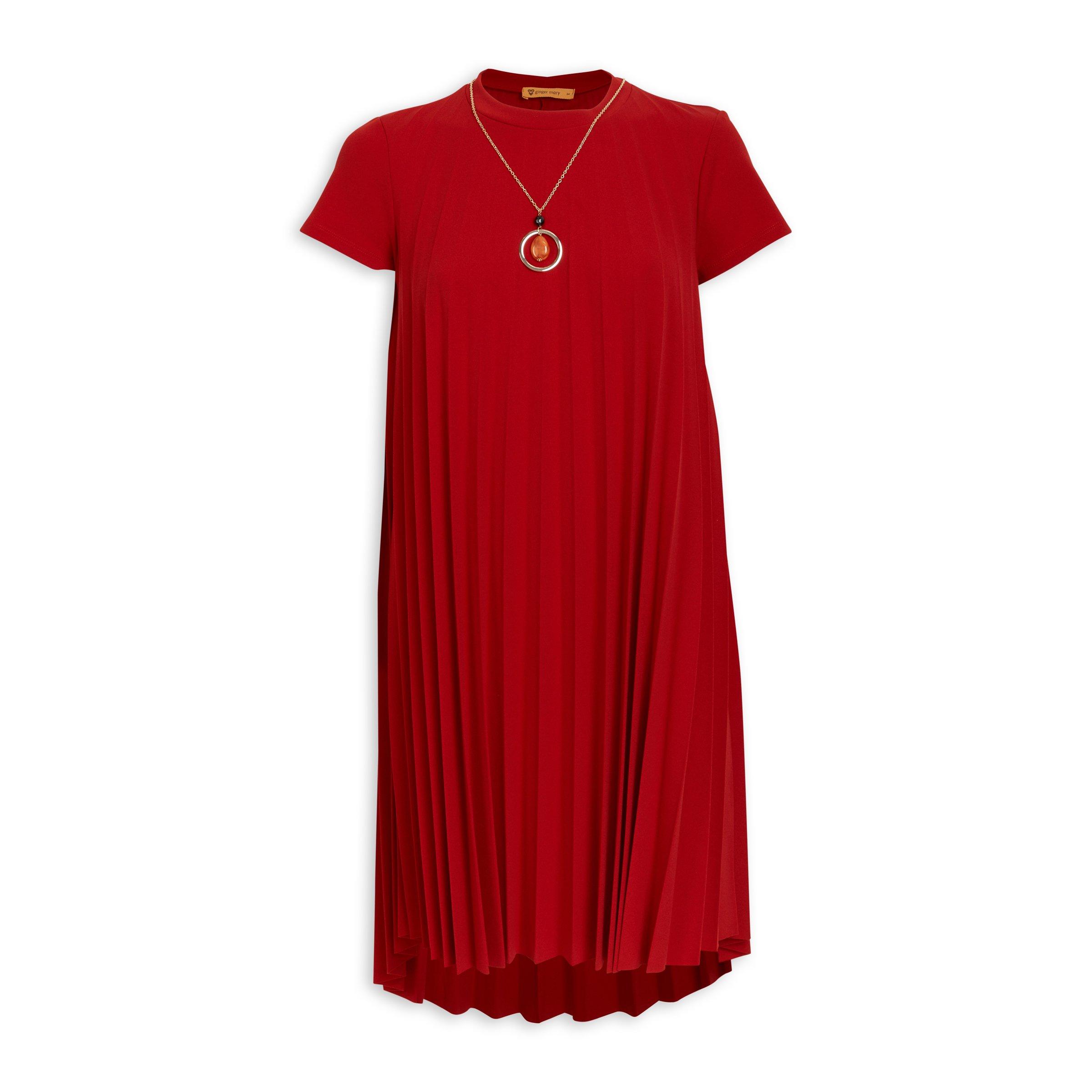 Pleated shop dress red