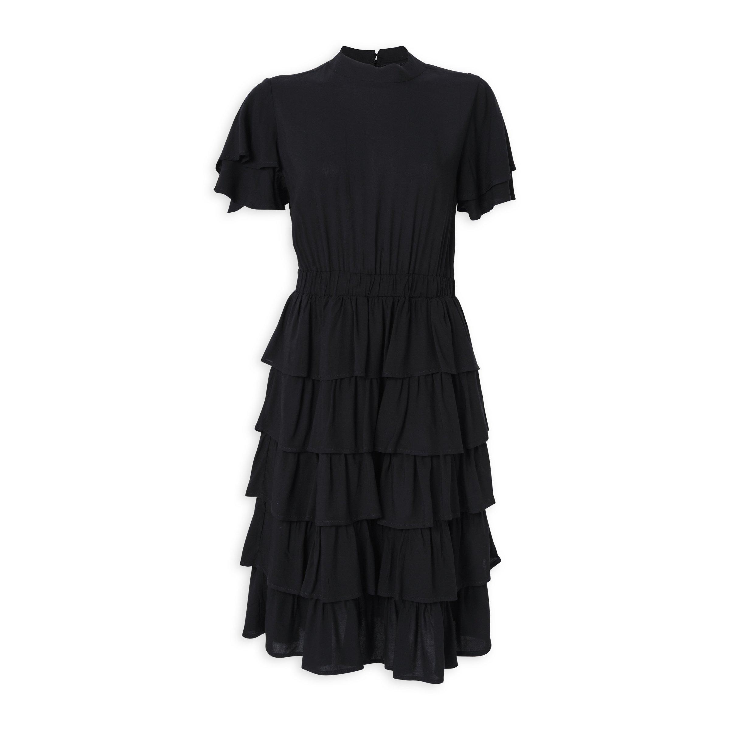 Black tiered outlet gown