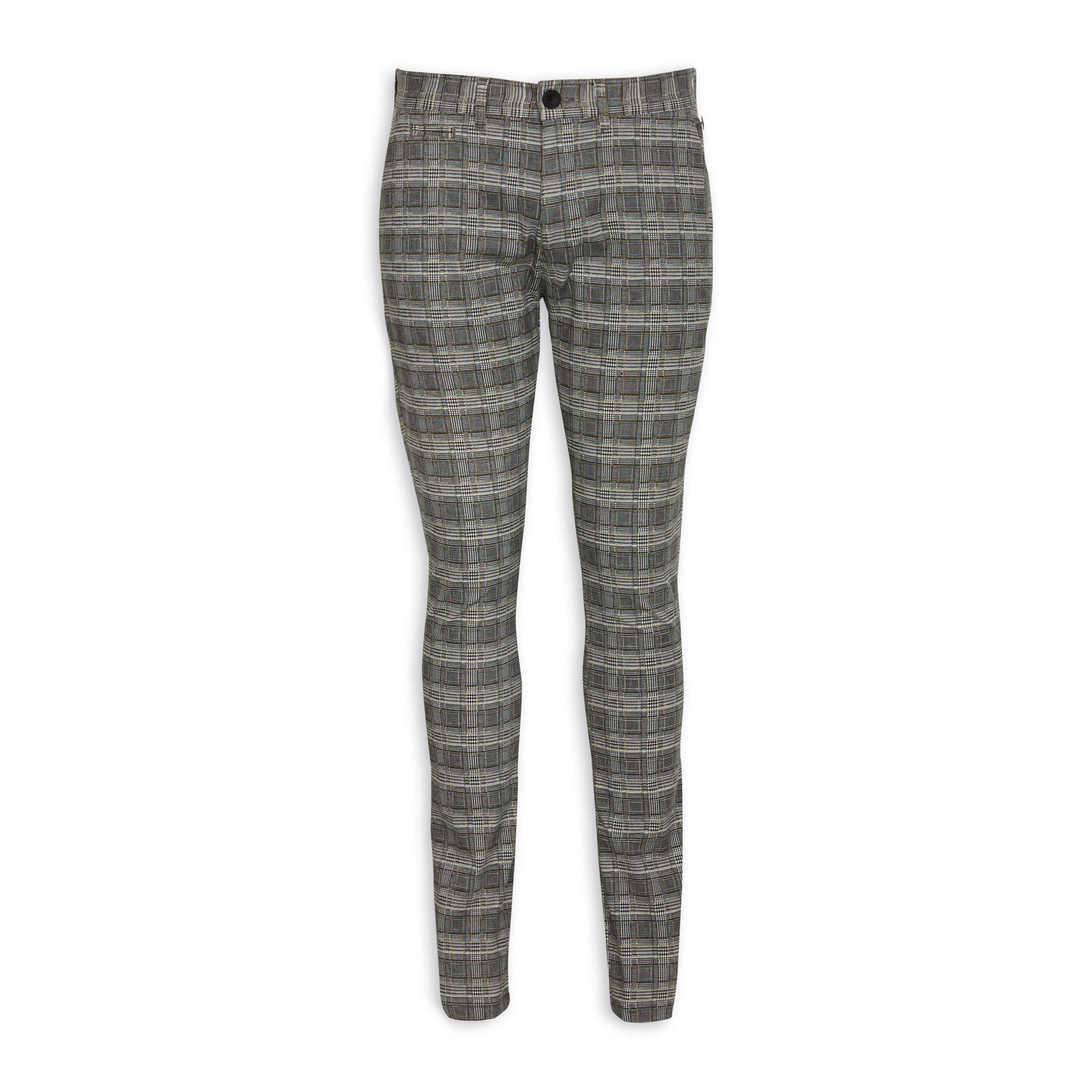 Grey plaid hot sale skinny pants