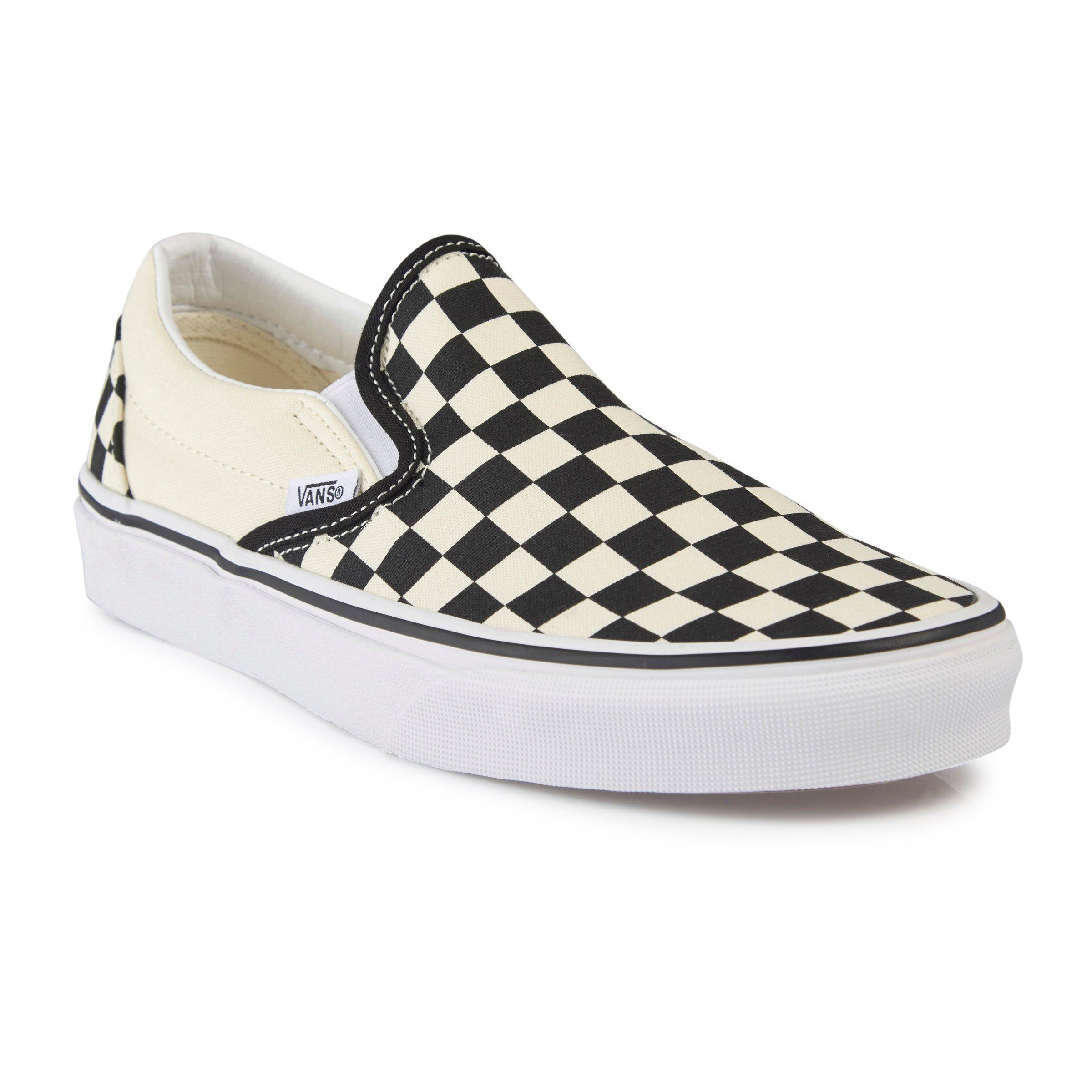 Vans damier slip discount on