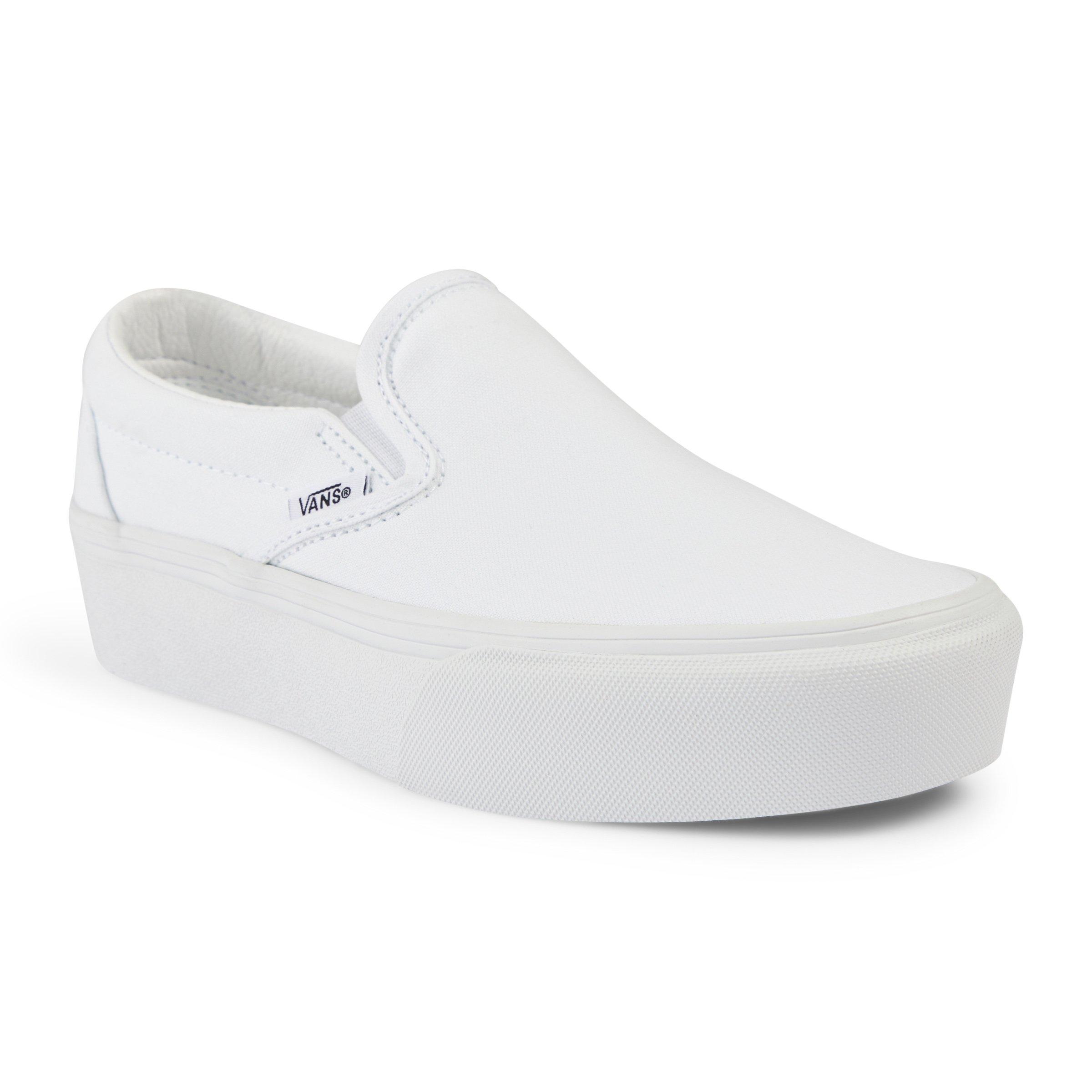 Platform white cheap vans slip on