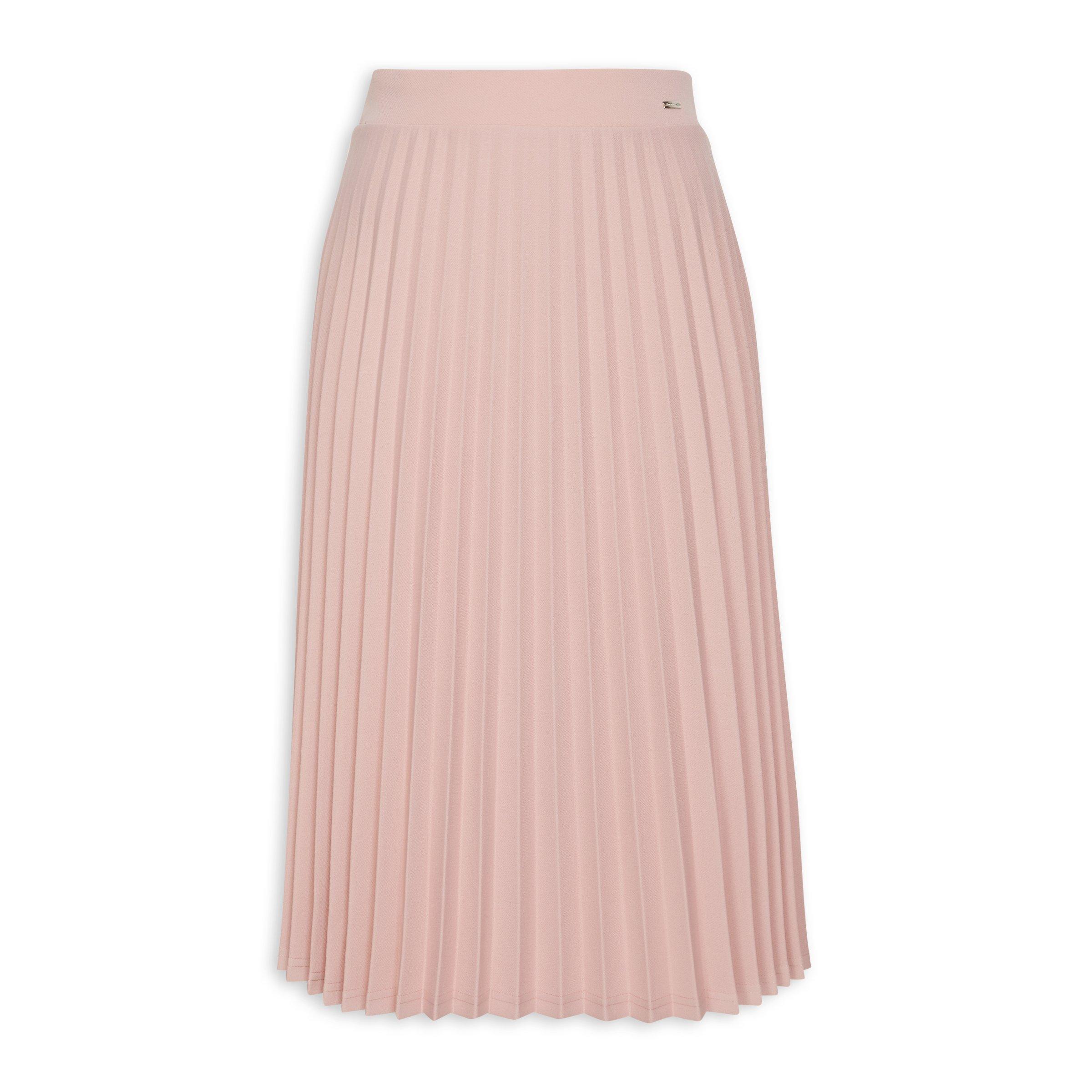 Pink pleated 2025 skirt ladies