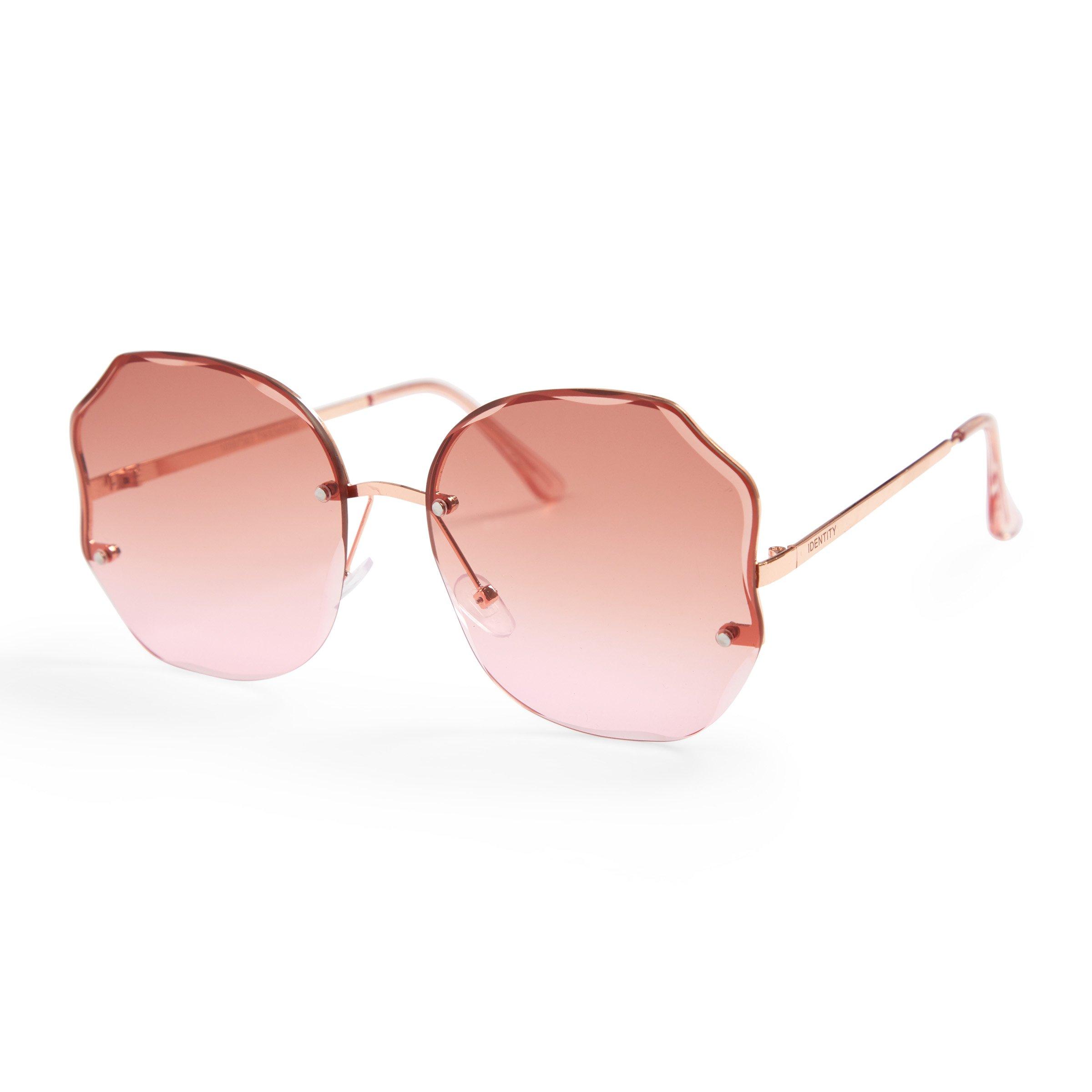 Pink discount rimless sunglasses