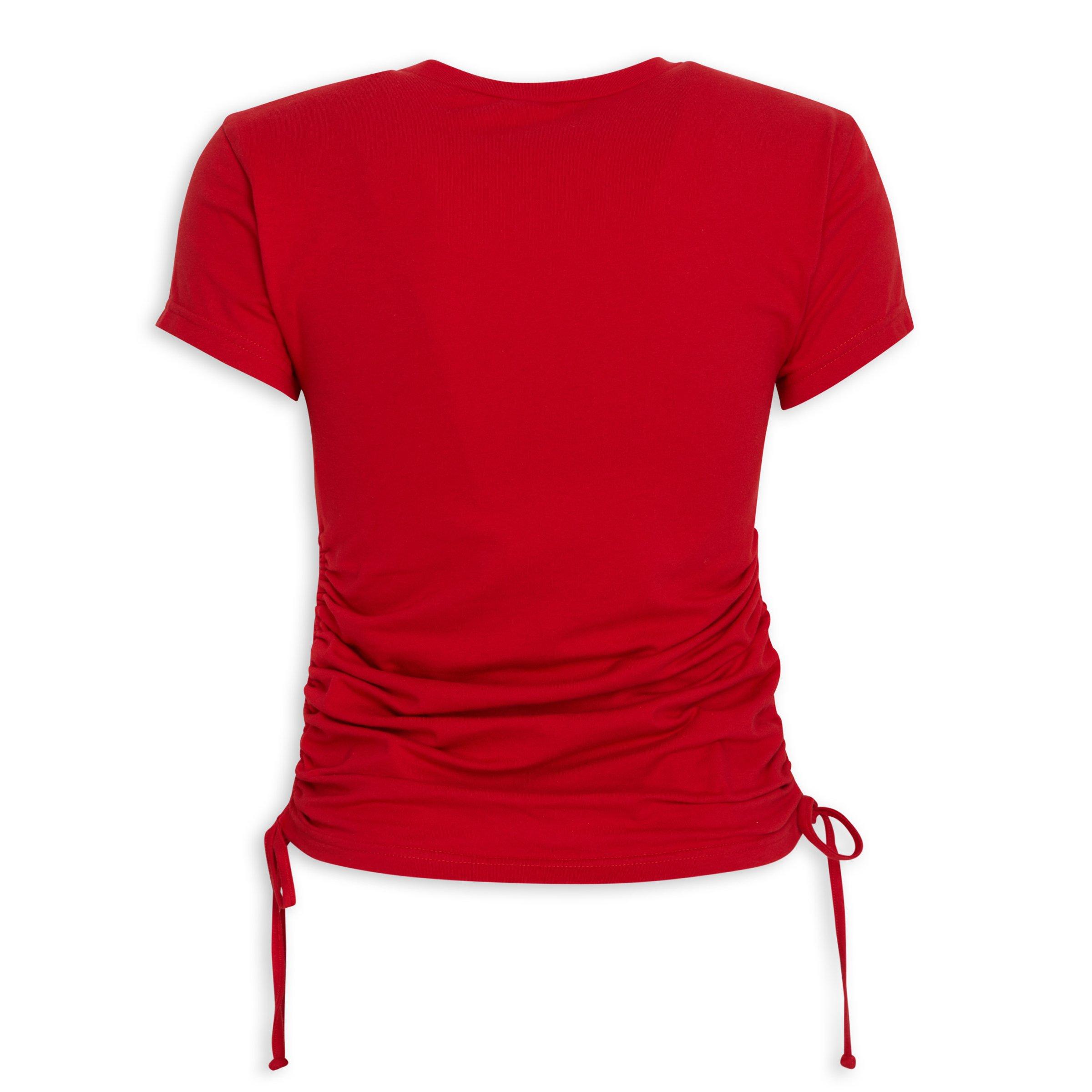 red fitted tee