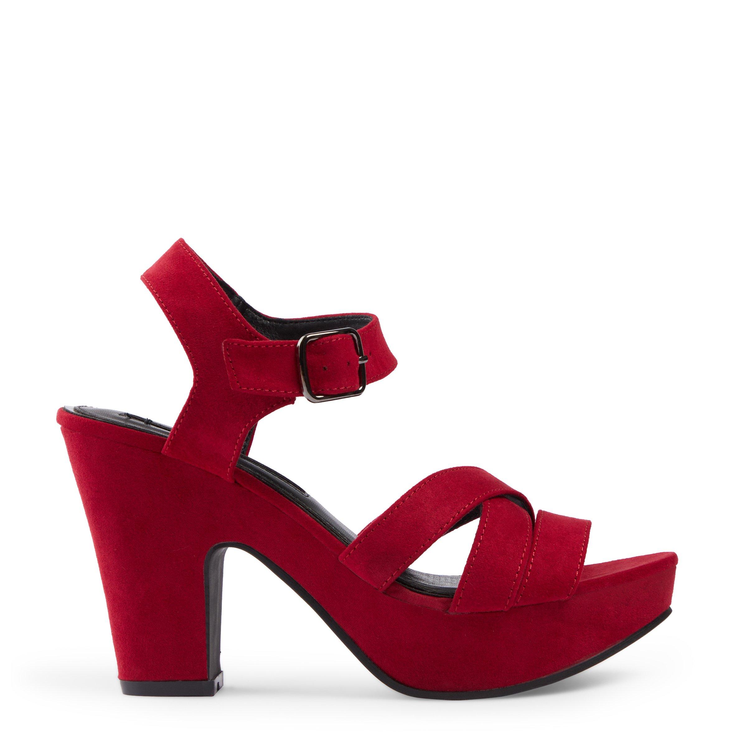 Red platform hot sale sandals