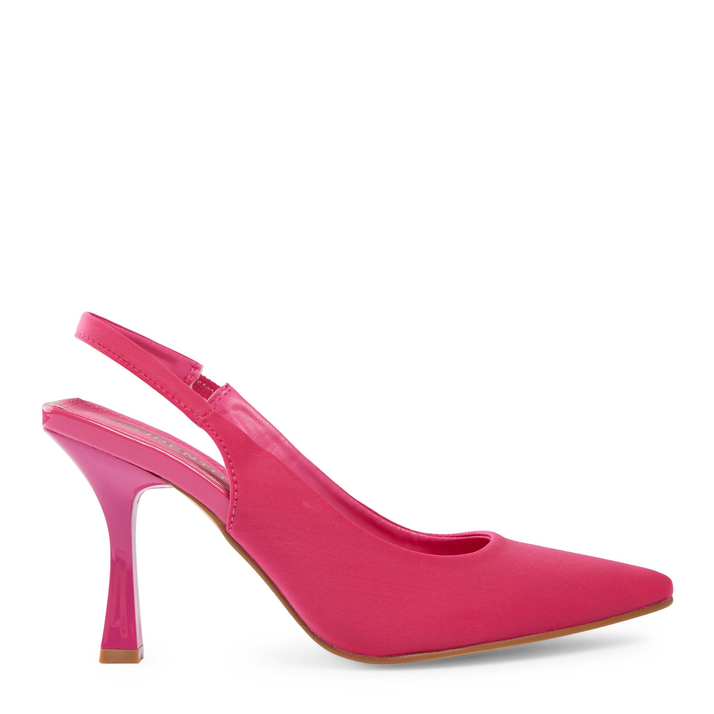 Ladies pink heeled shoes hotsell