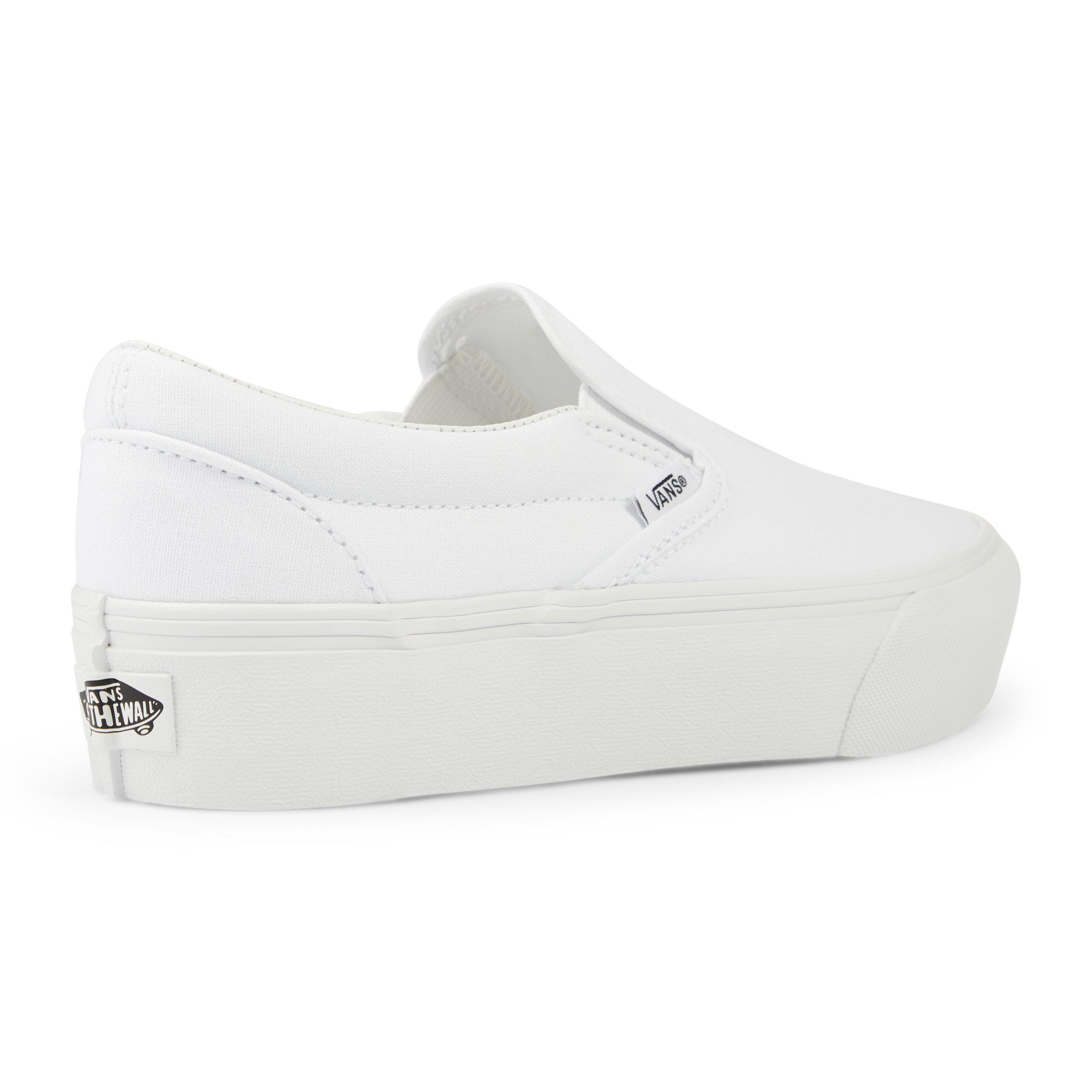 White slip on hot sale vans platform