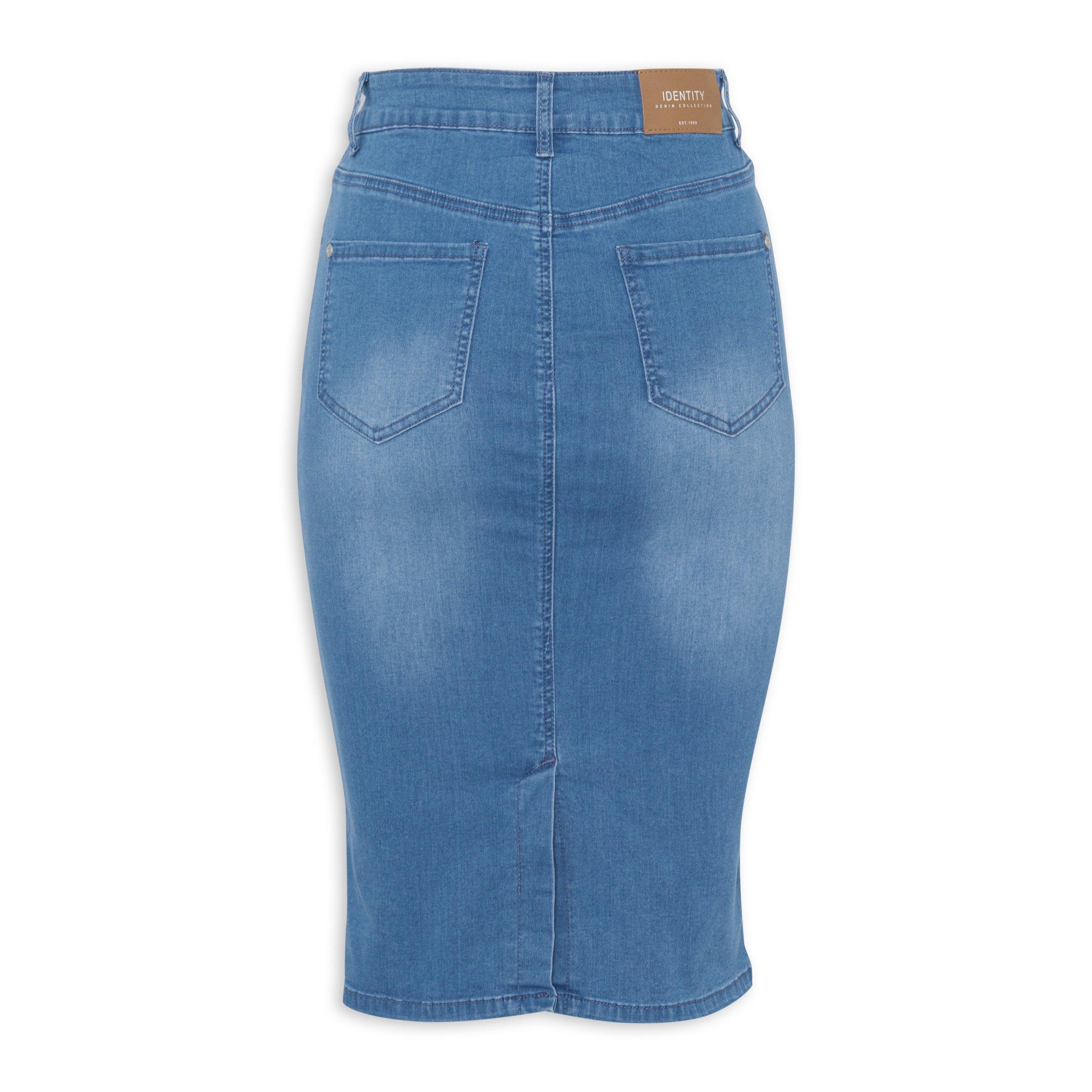 Indigo denim pencil clearance skirt