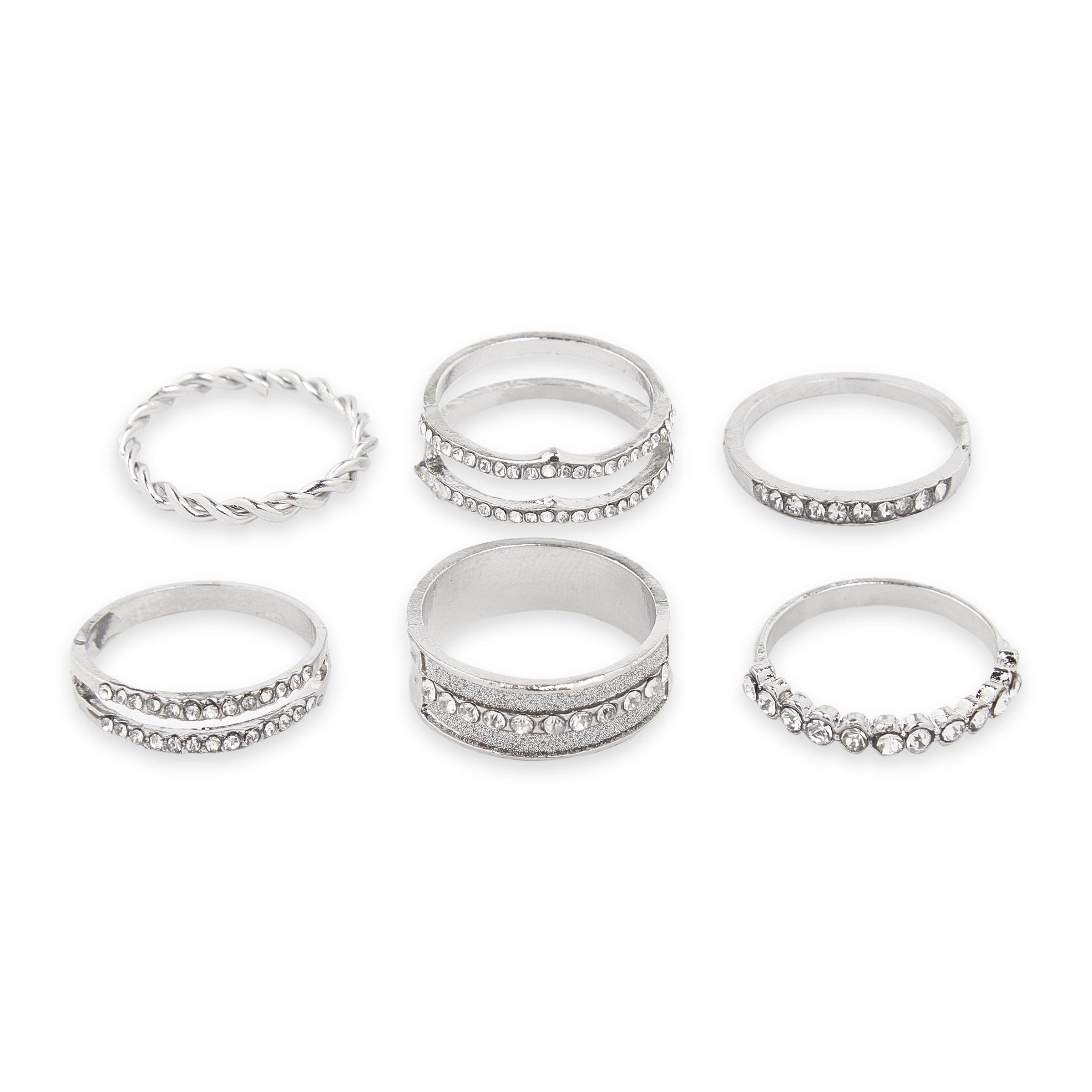 6-pack Silver Stacked Rings (3070096)