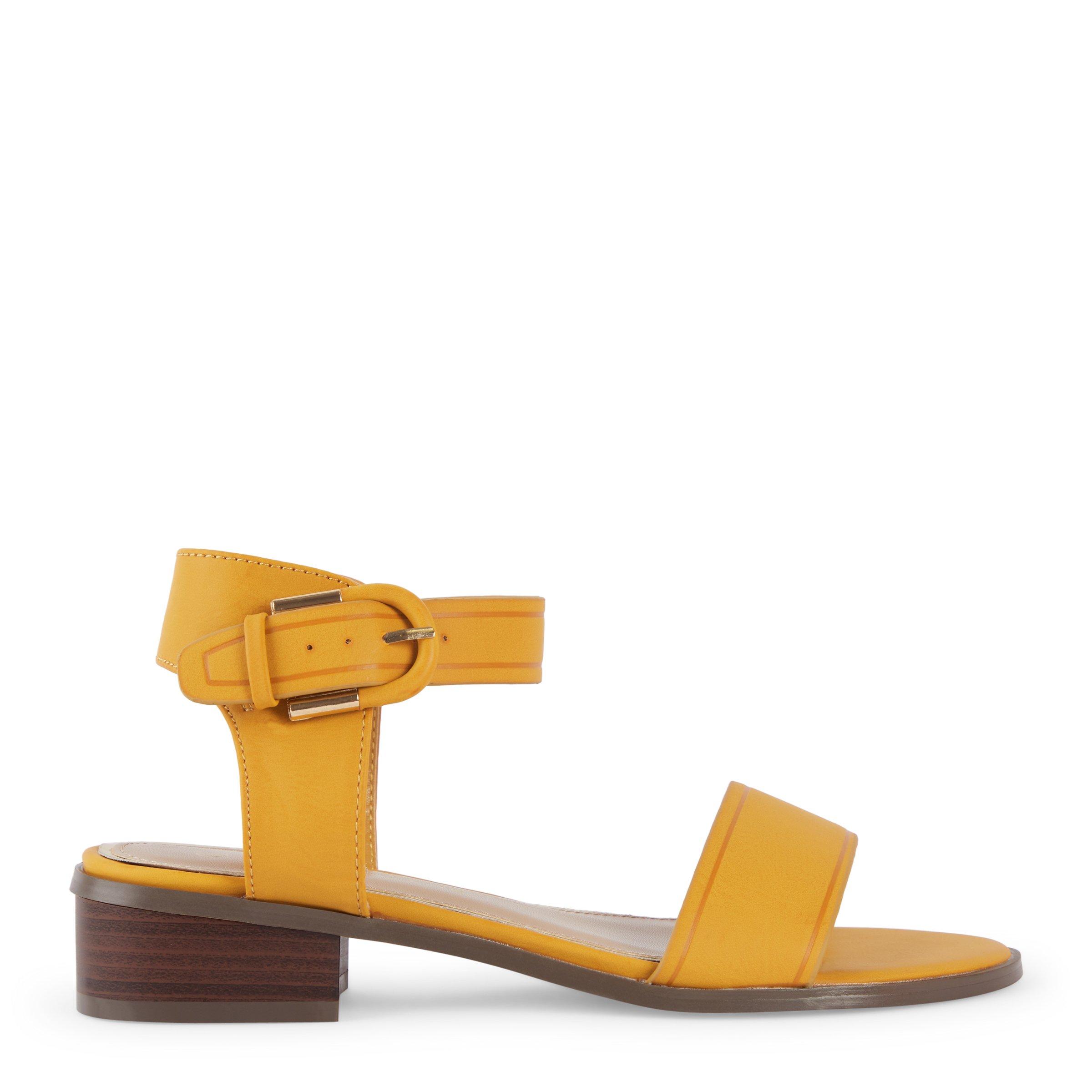 Yellow sandal with low block heel 3070780 Truworths