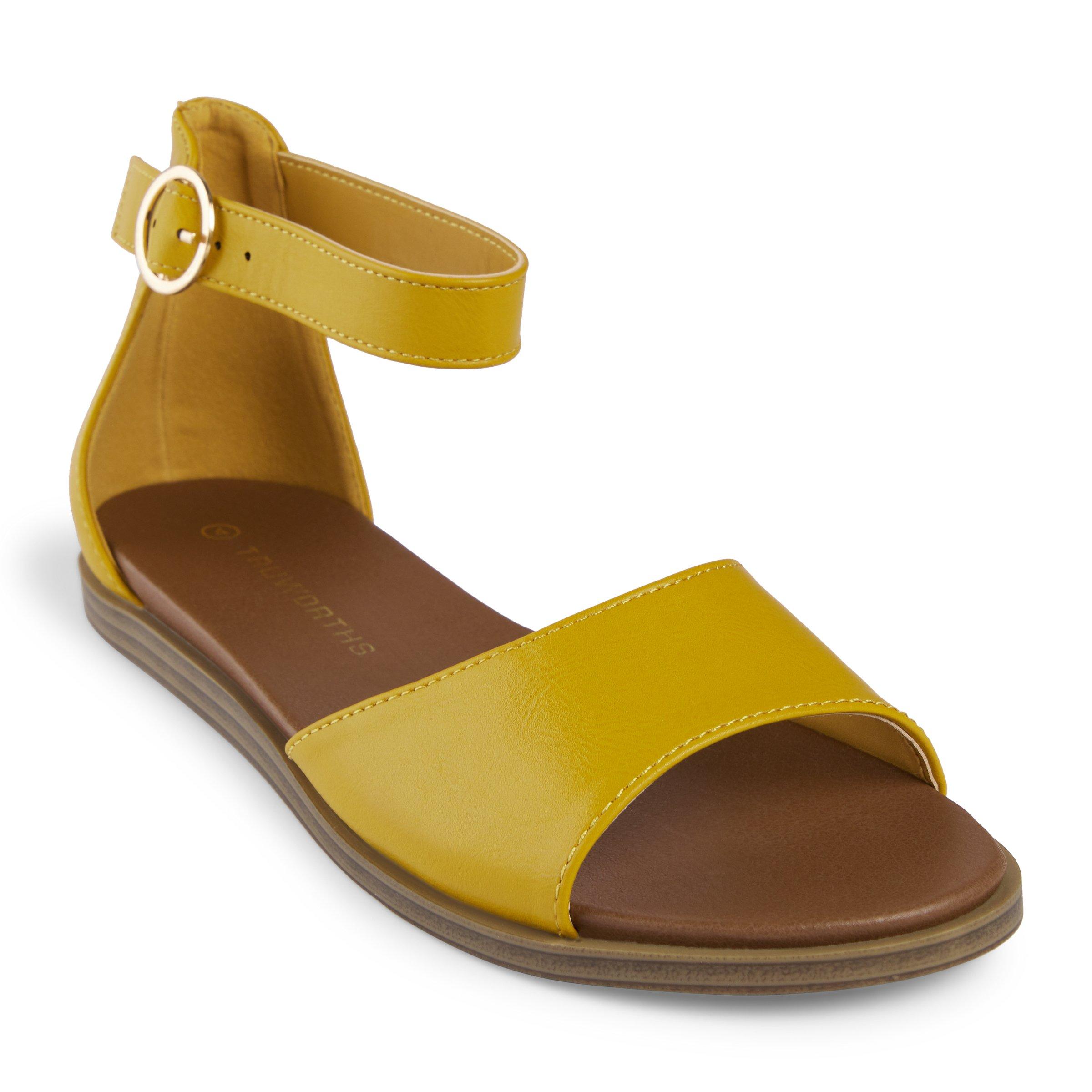 Mustard ankle strap sandals sales