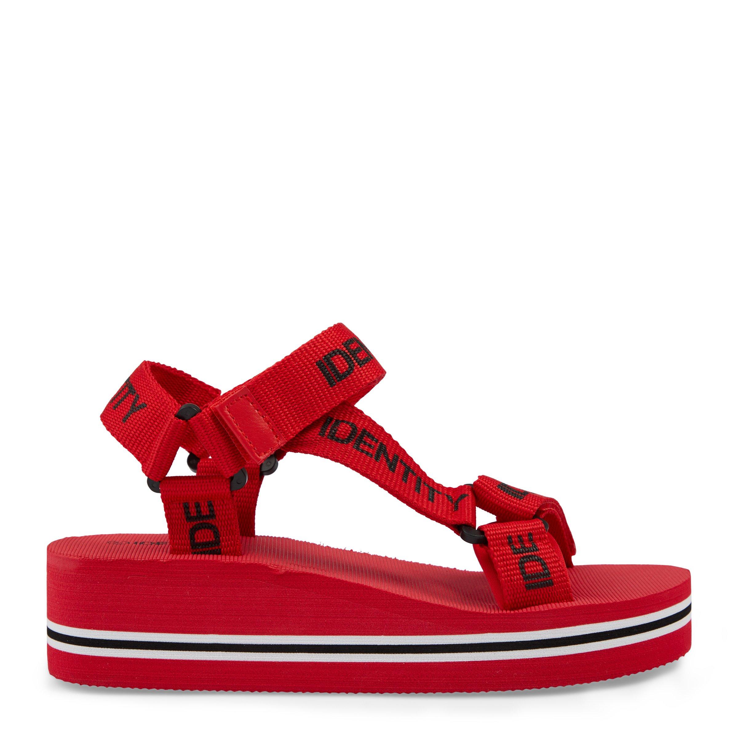 red sport sandals