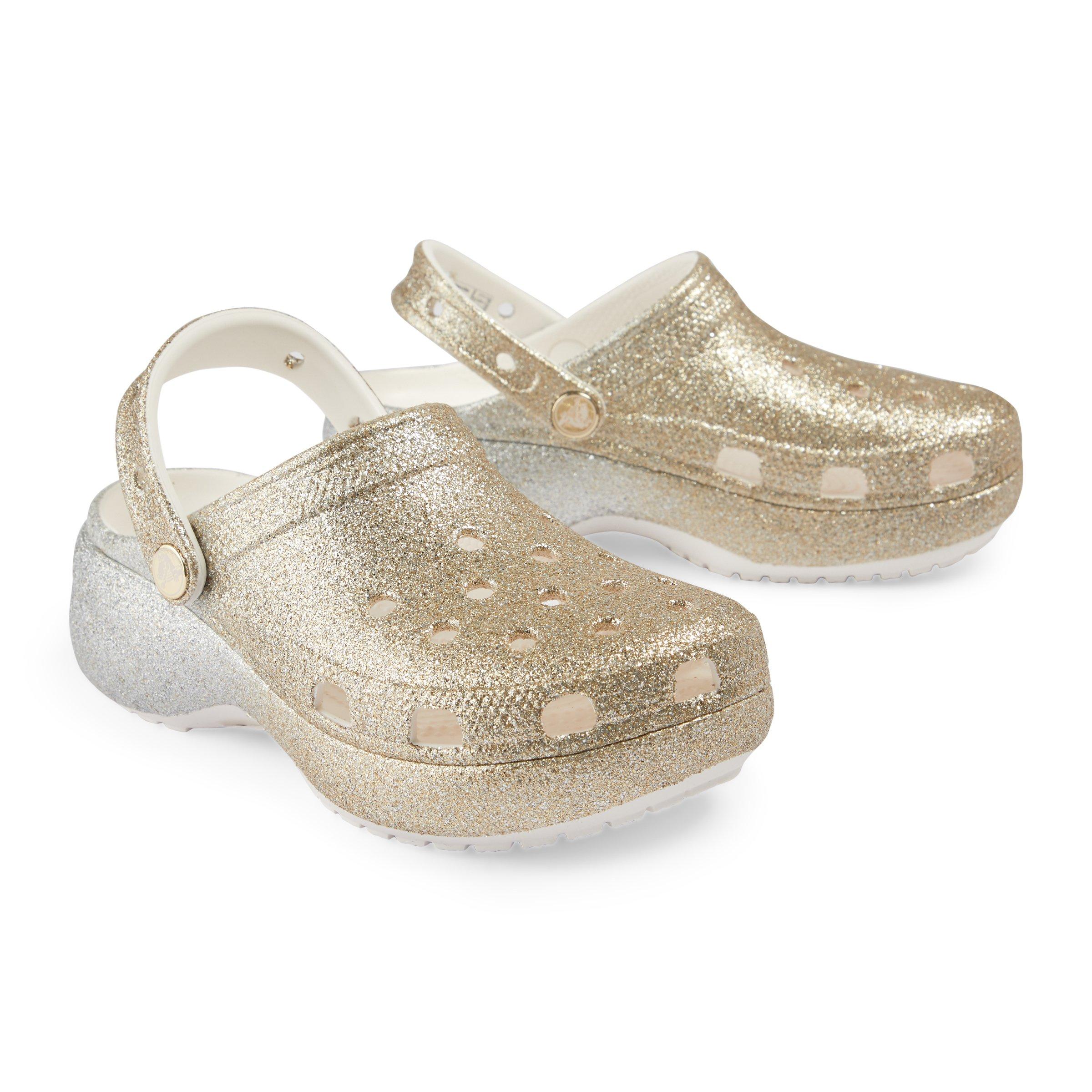 Gold glitter clearance crocs