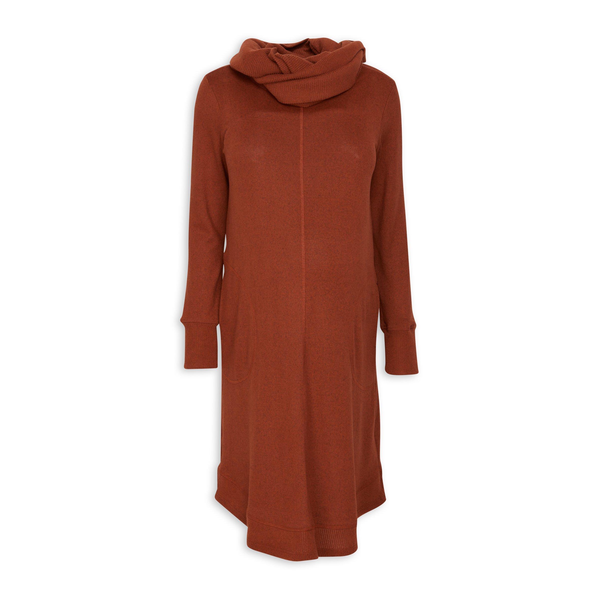Rust knit dress sales