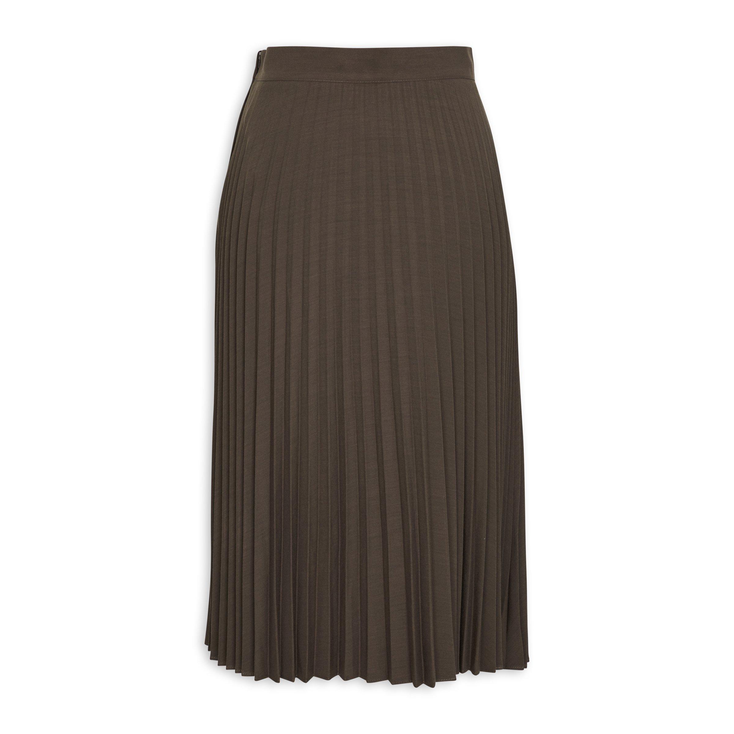 Brown skirt outlet pleated