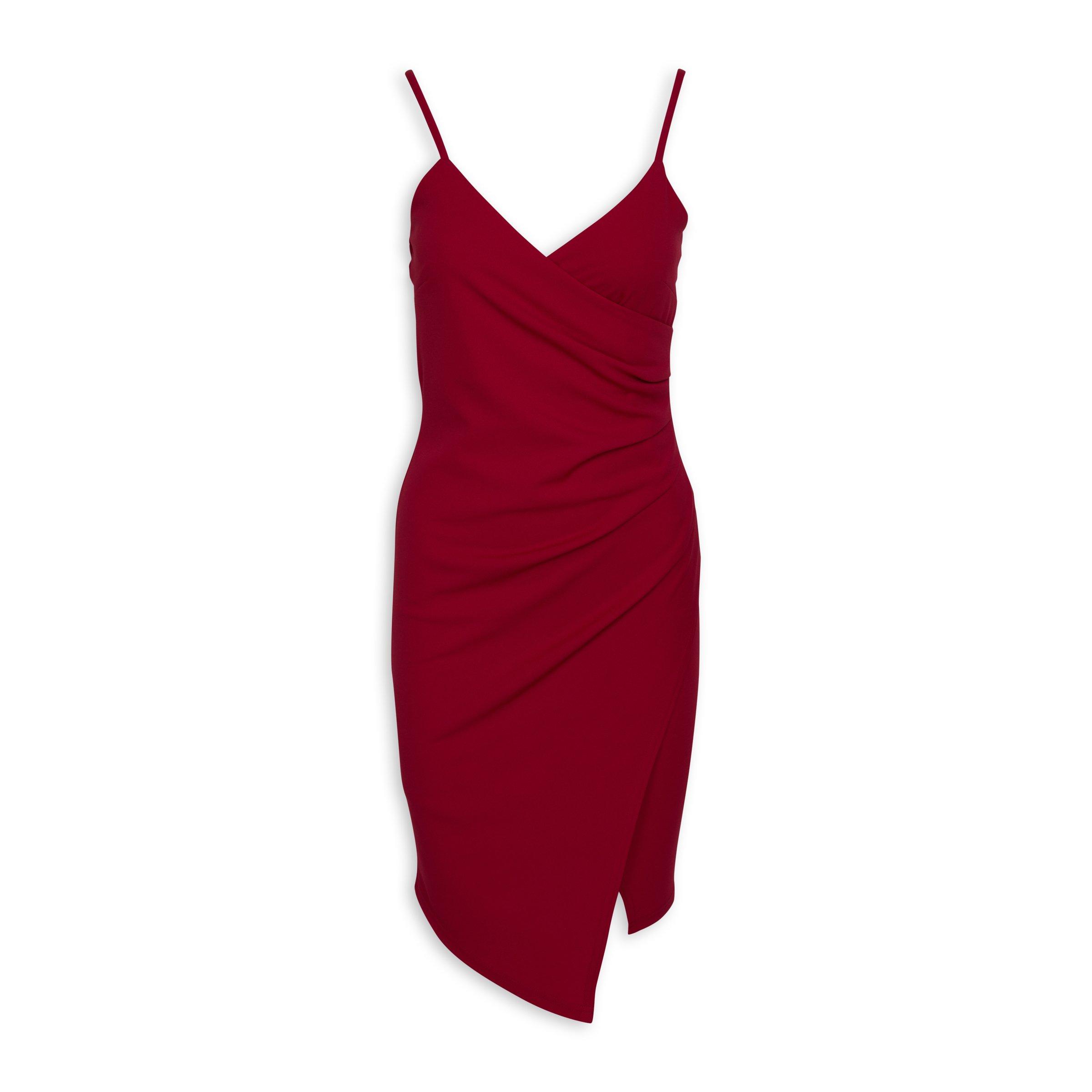 Plain red 2024 bodycon dress