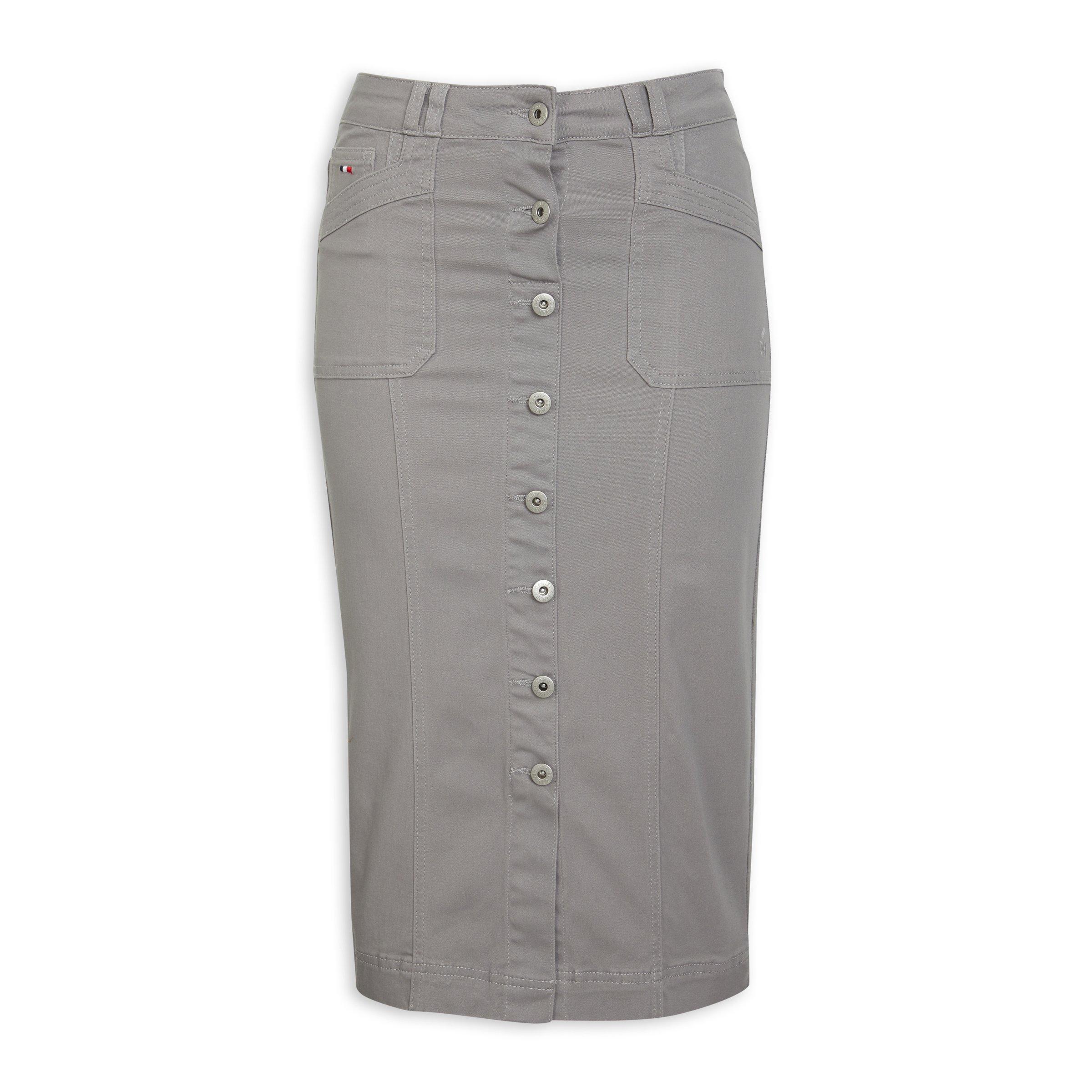 Button down 2025 grey skirt