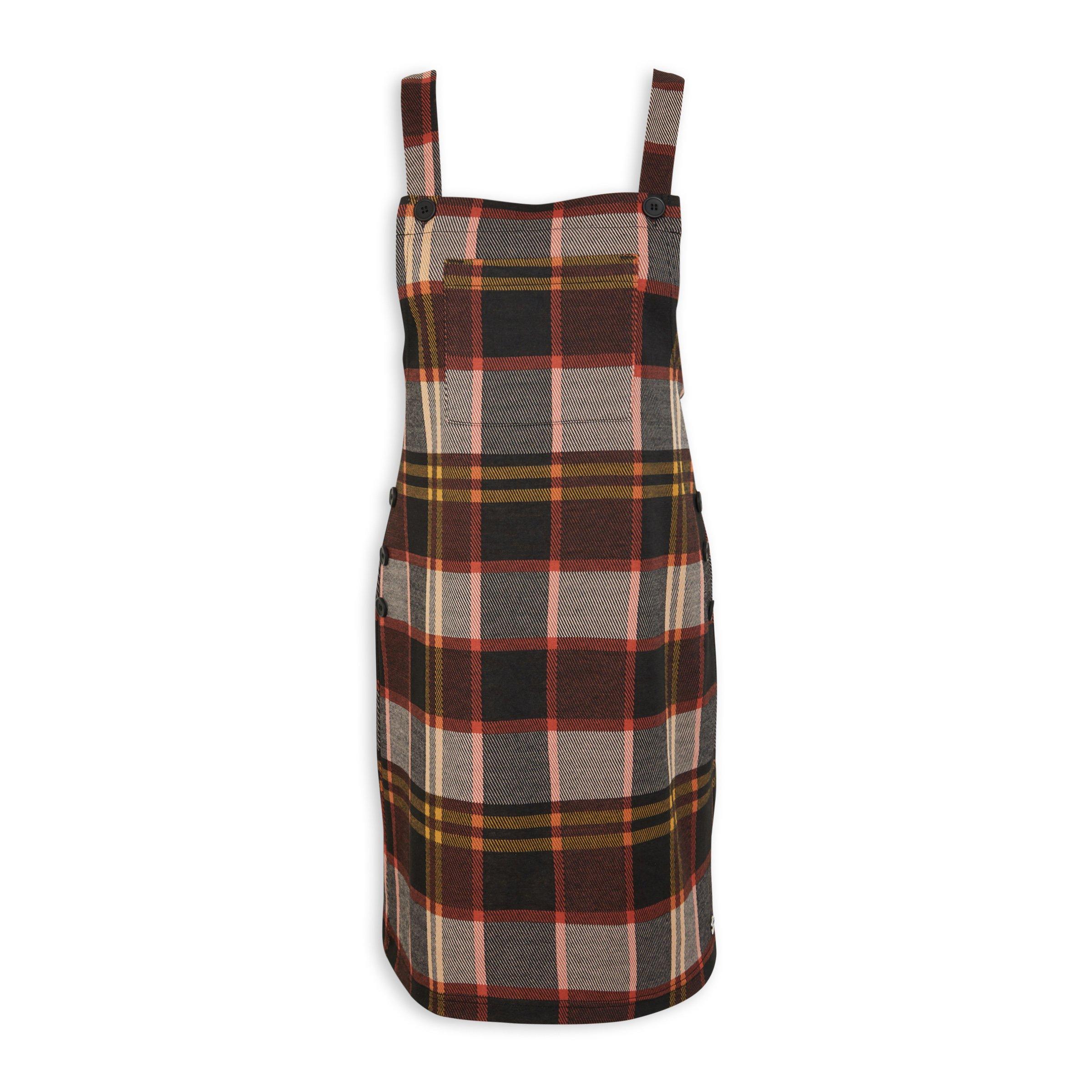 Check buckle pinafore clearance dress