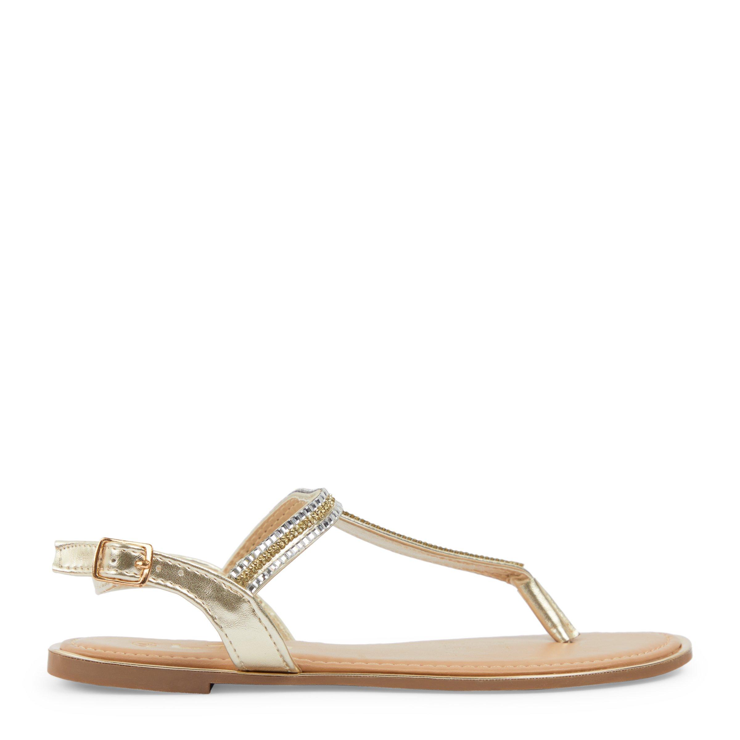 Gold Embellished Thong Sandal 3076117 LTD Woman