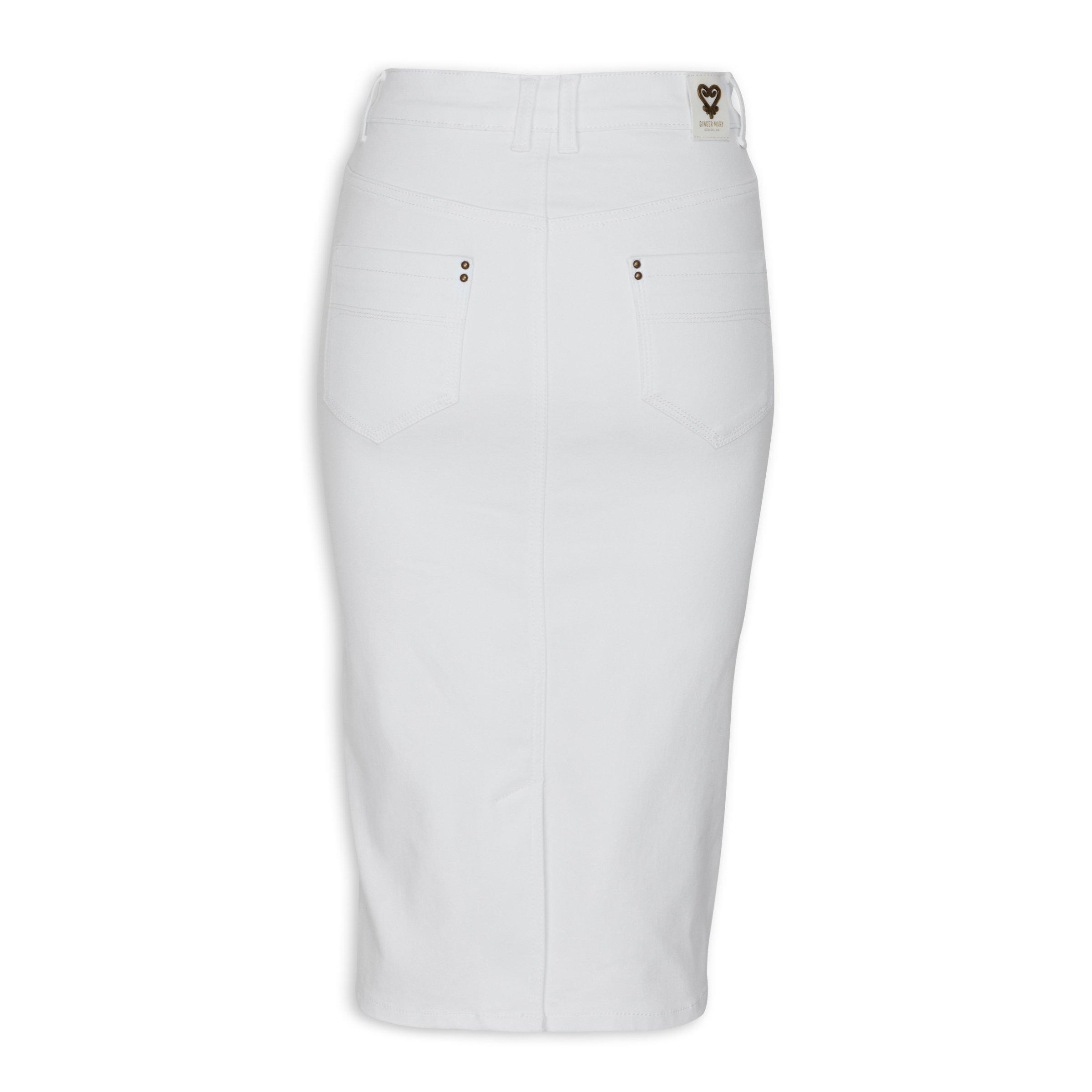 Womens white 2024 jean skirt