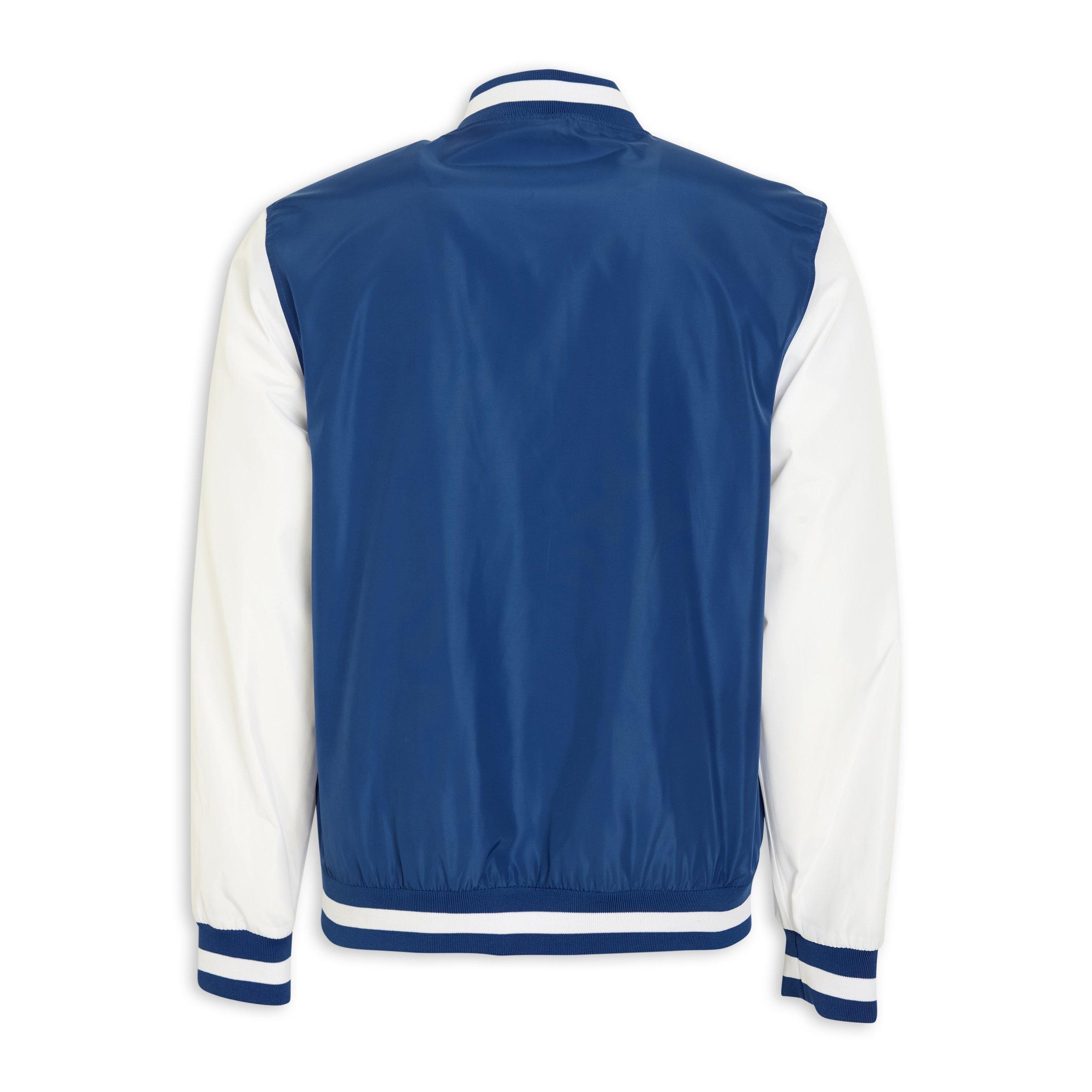 Bomber jacket 2025 blue and white