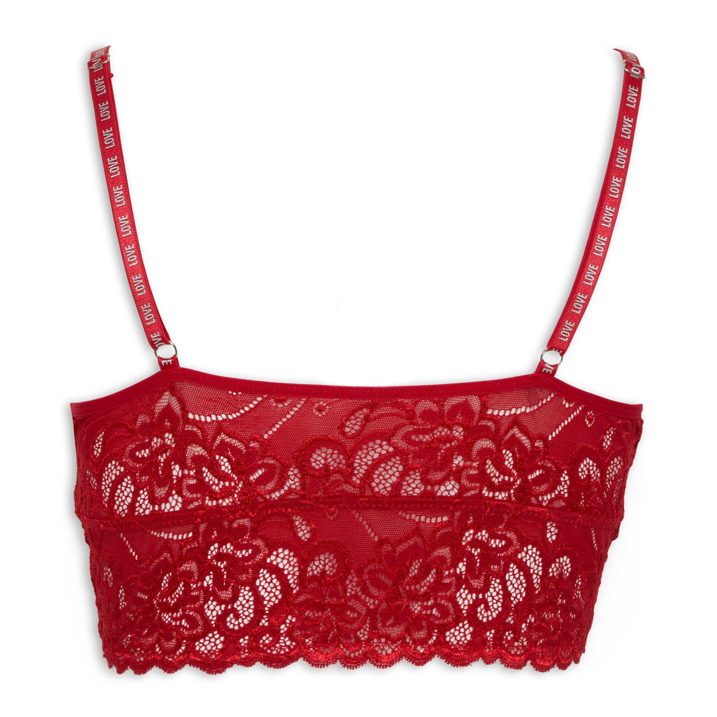 Red Lace Crop Top