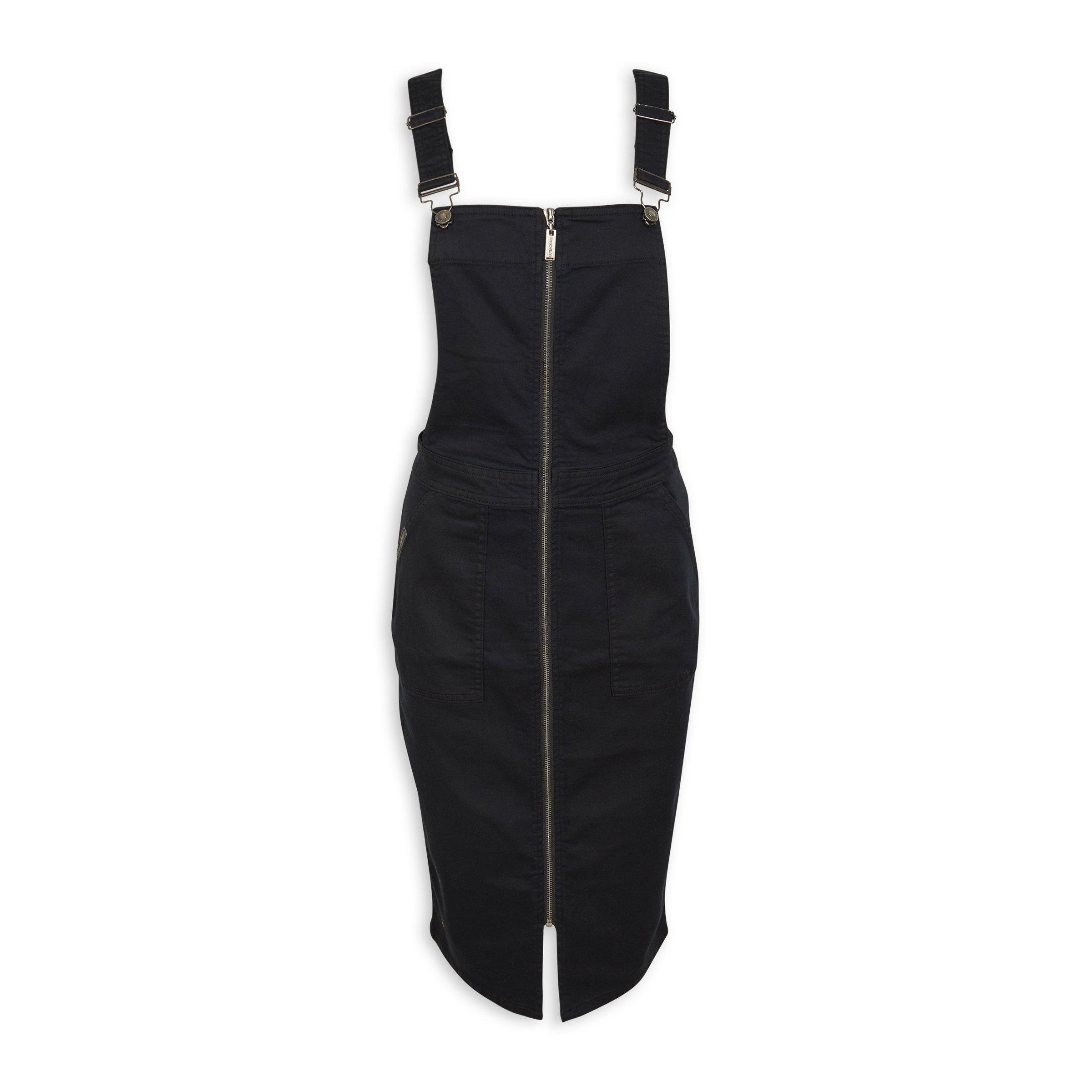 Black zip hotsell pinafore dress