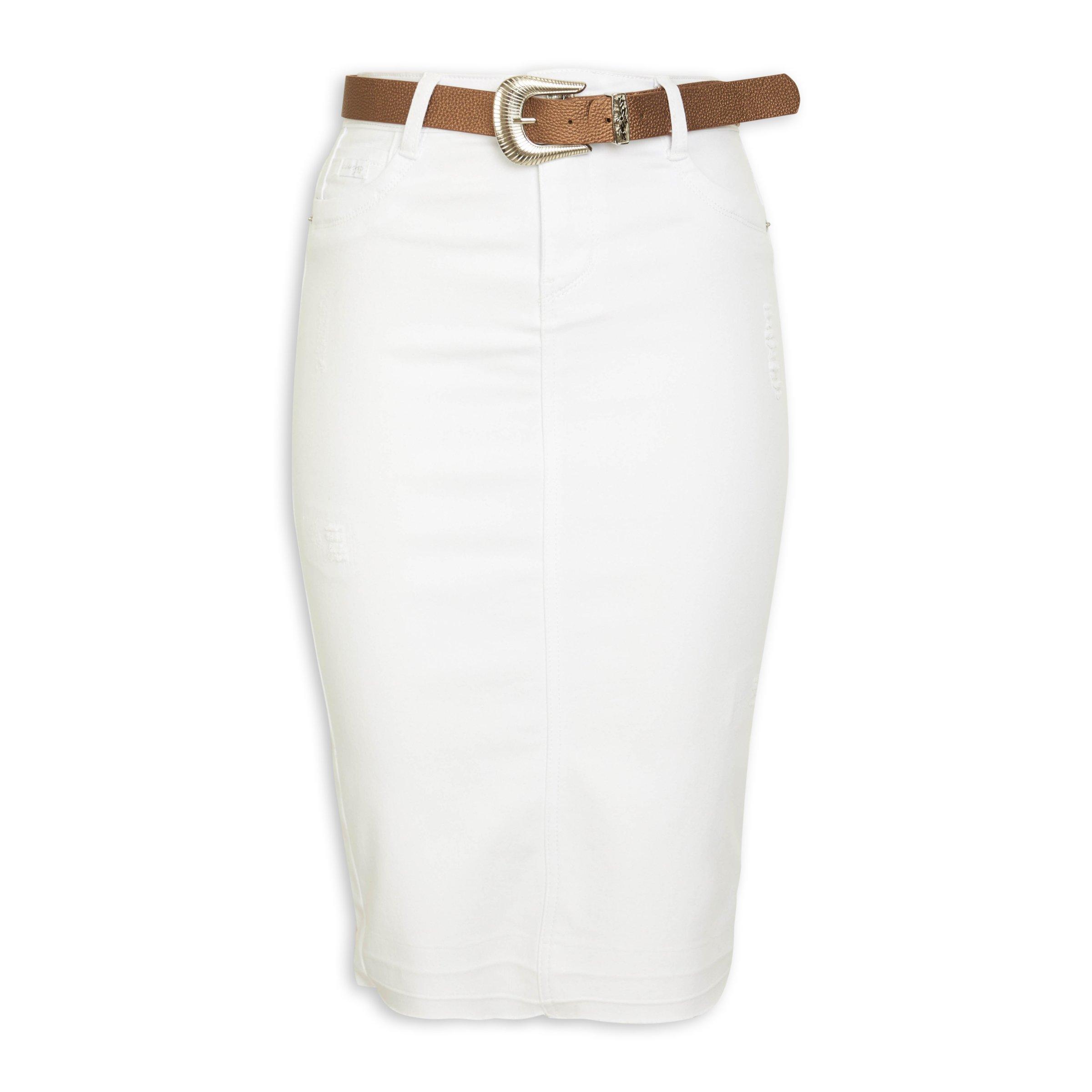 White Belted Skirt