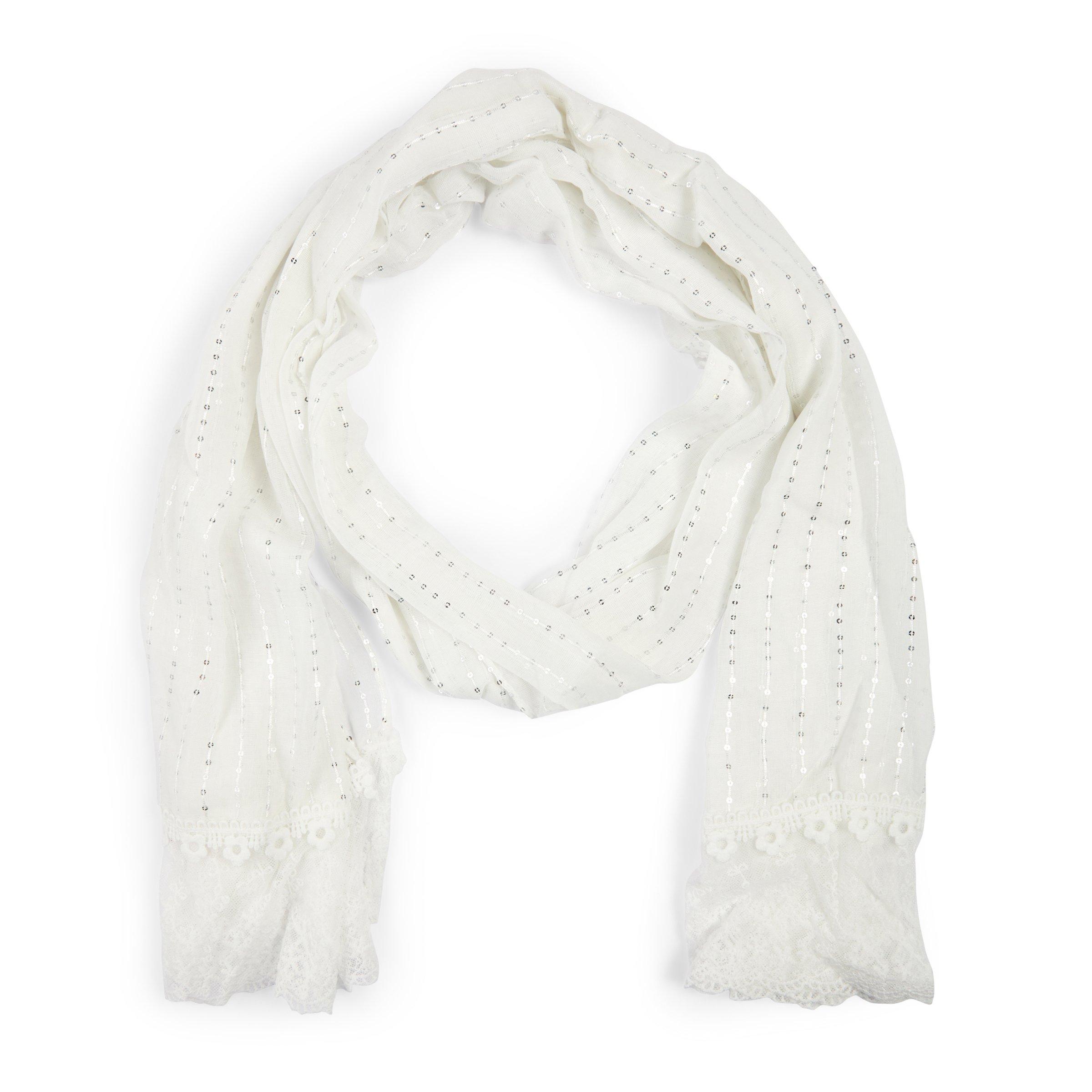 White best sale sparkly scarf