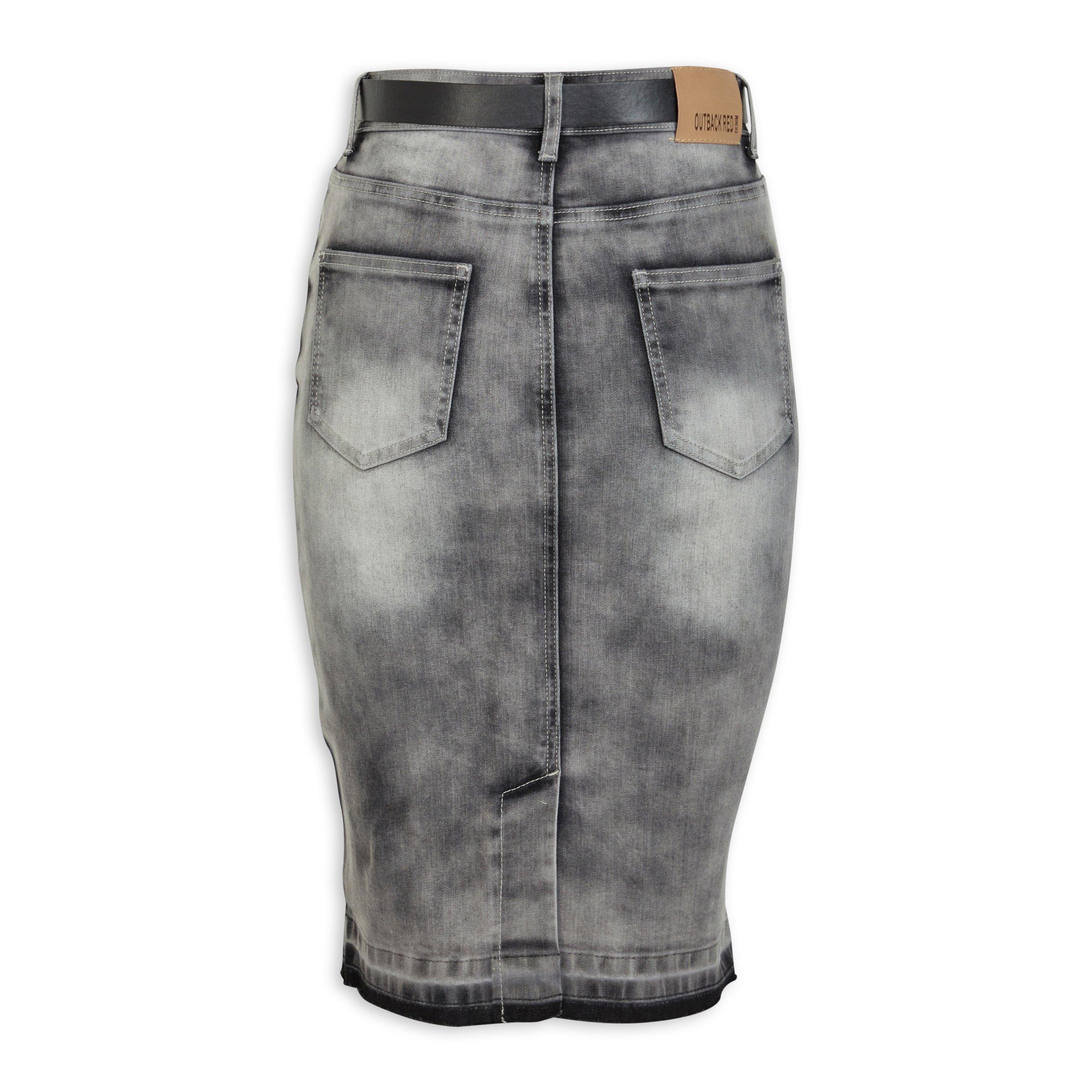 Dark grey 2024 denim pencil skirt