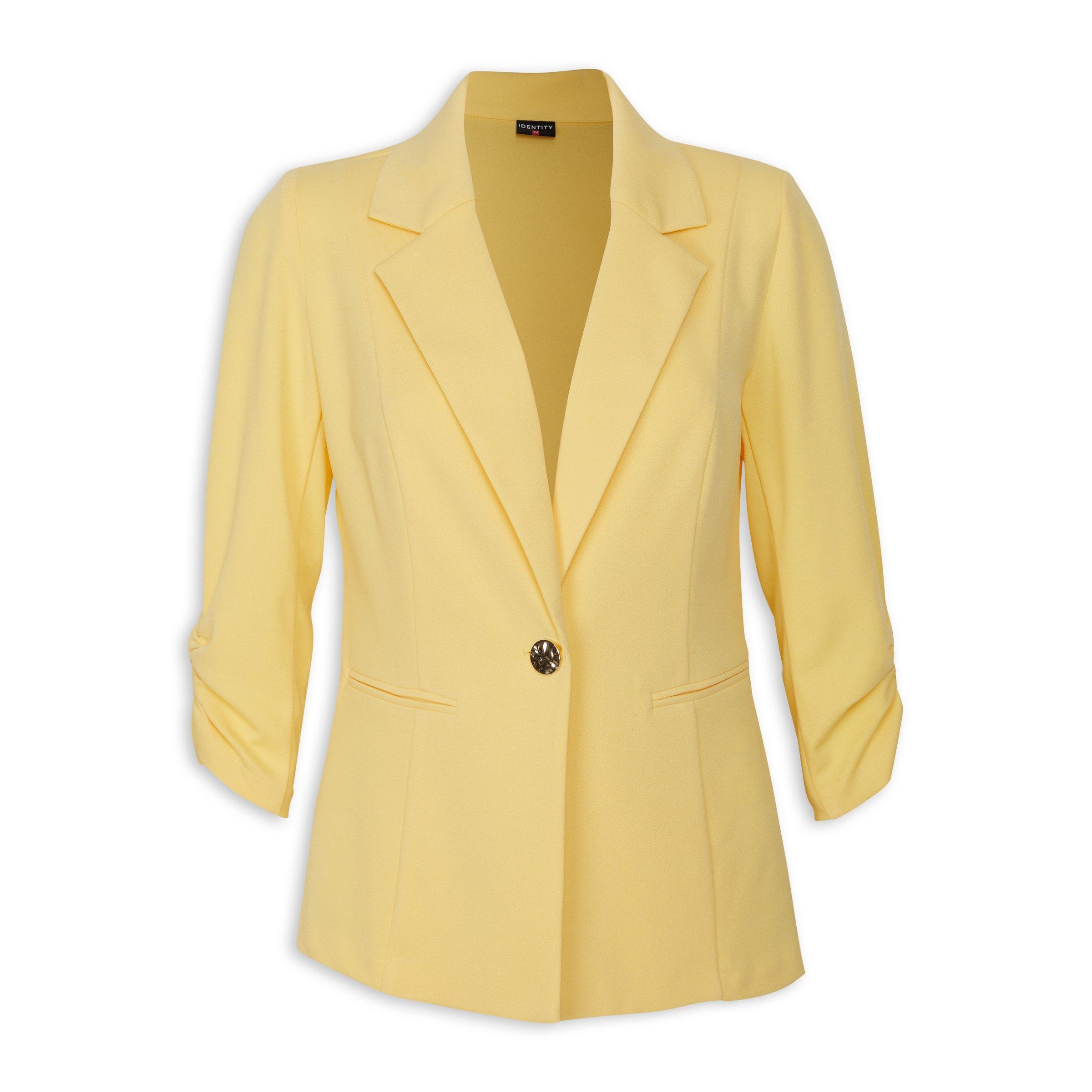 Long mustard blazer deals