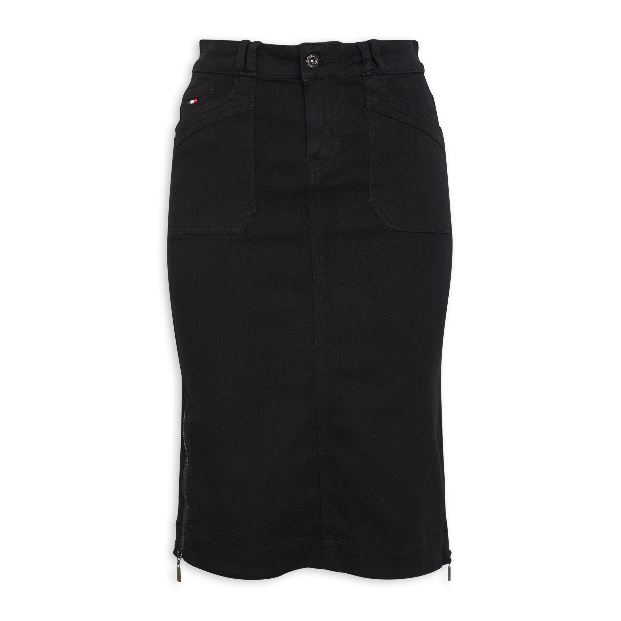 Denim pencil shop skirt black