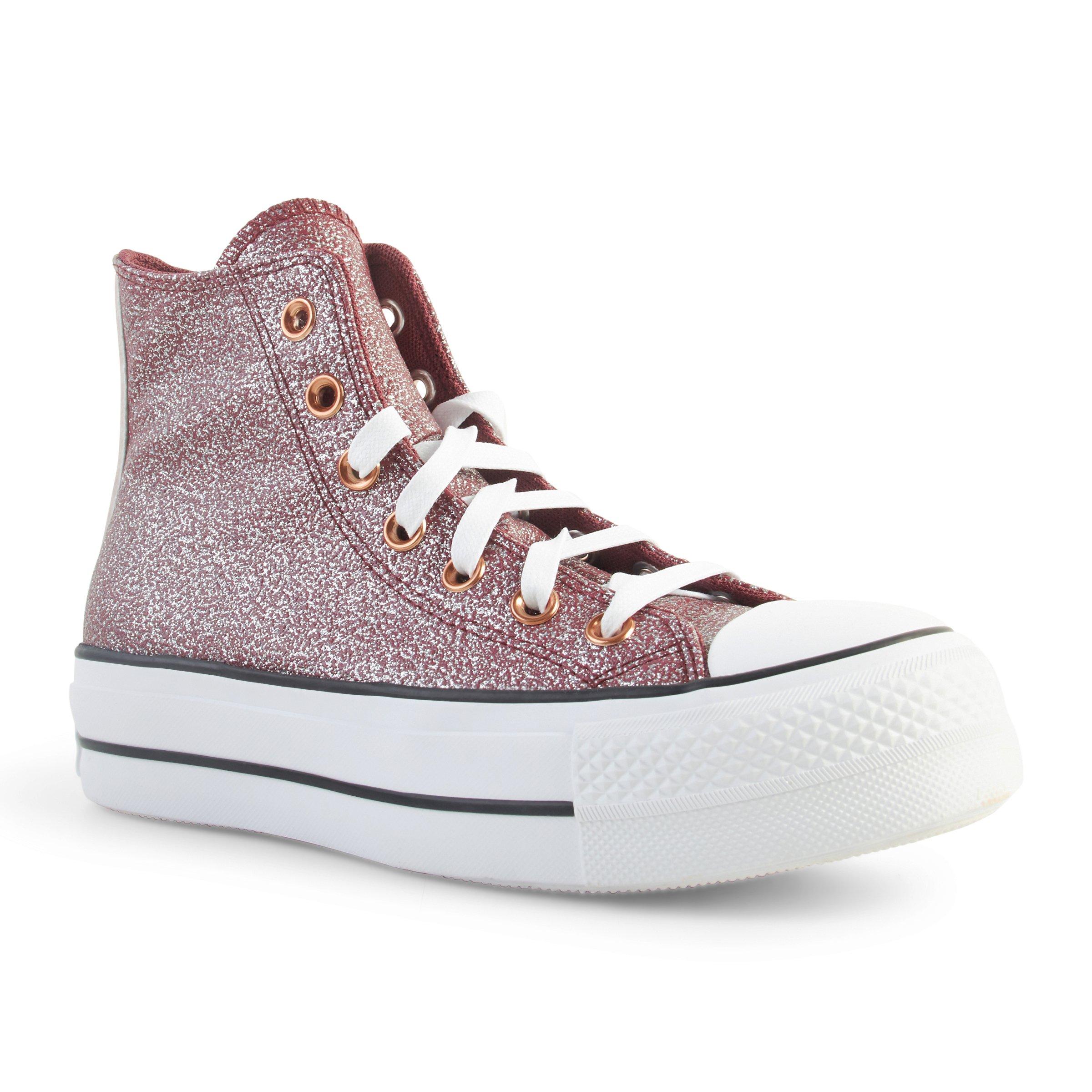 Rose gold glitter converse on sale womens