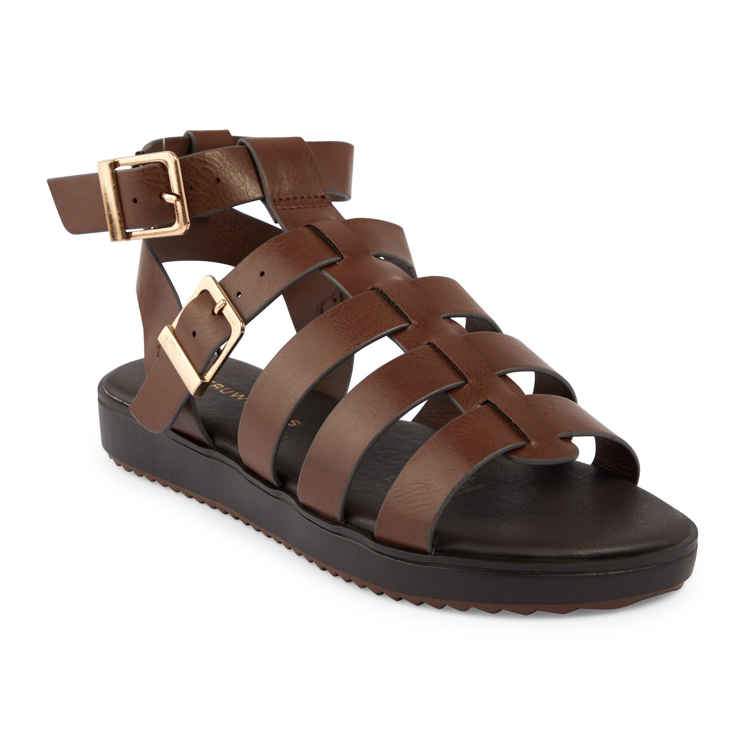 Ladies tan gladiator store sandals