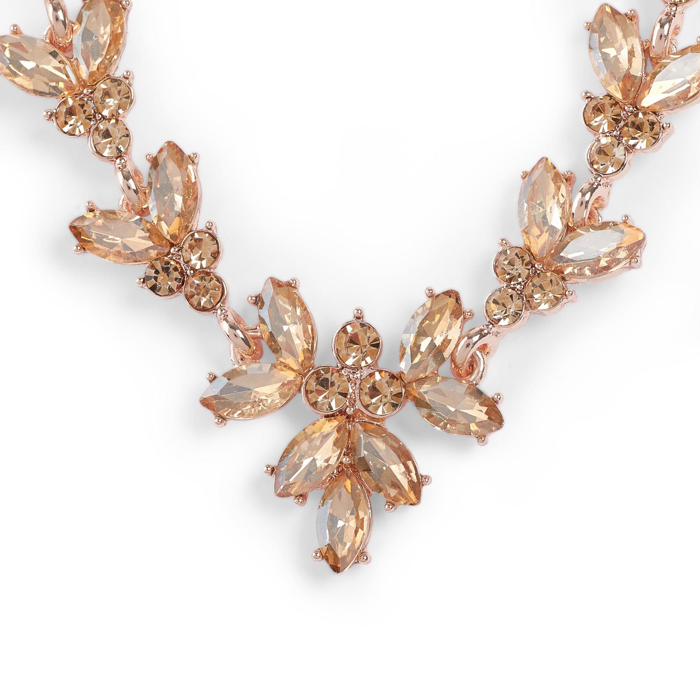 Rose gold necklace hot sale and earring sets