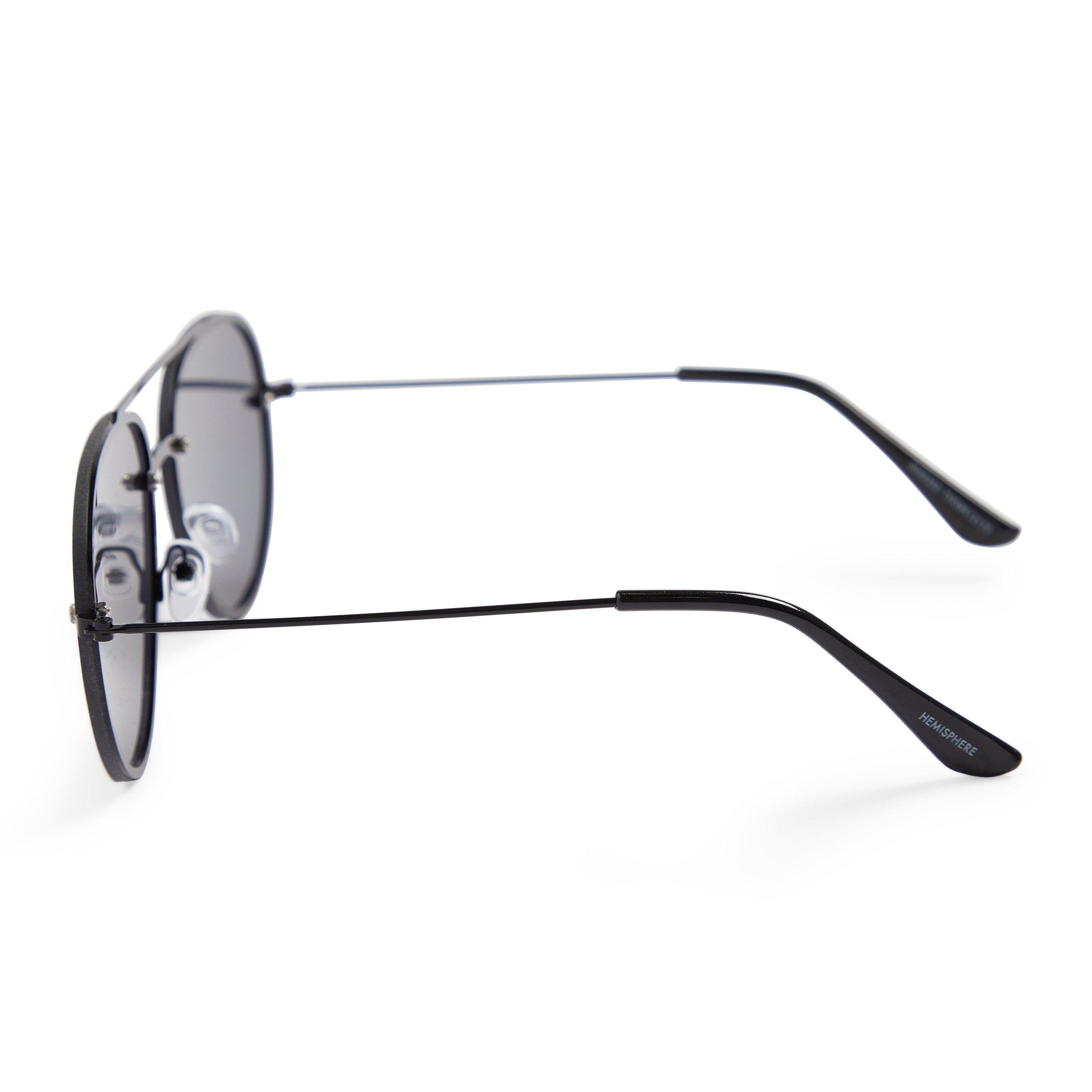 Black rimless aviator outlet sunglasses