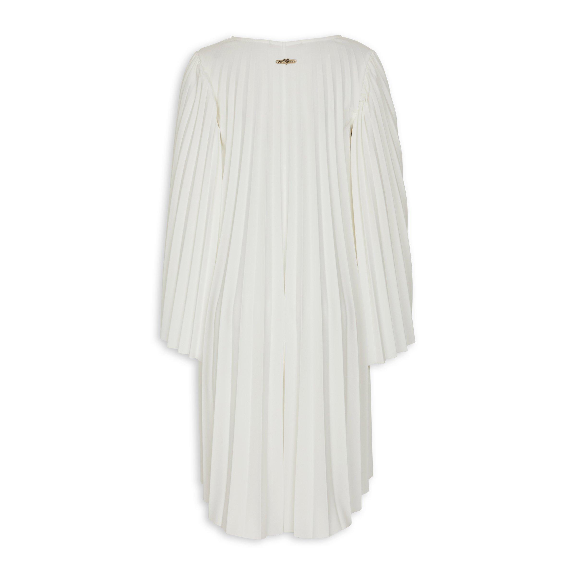 Milk Pleated Dress With Necklace (3080765) | Ginger Mary