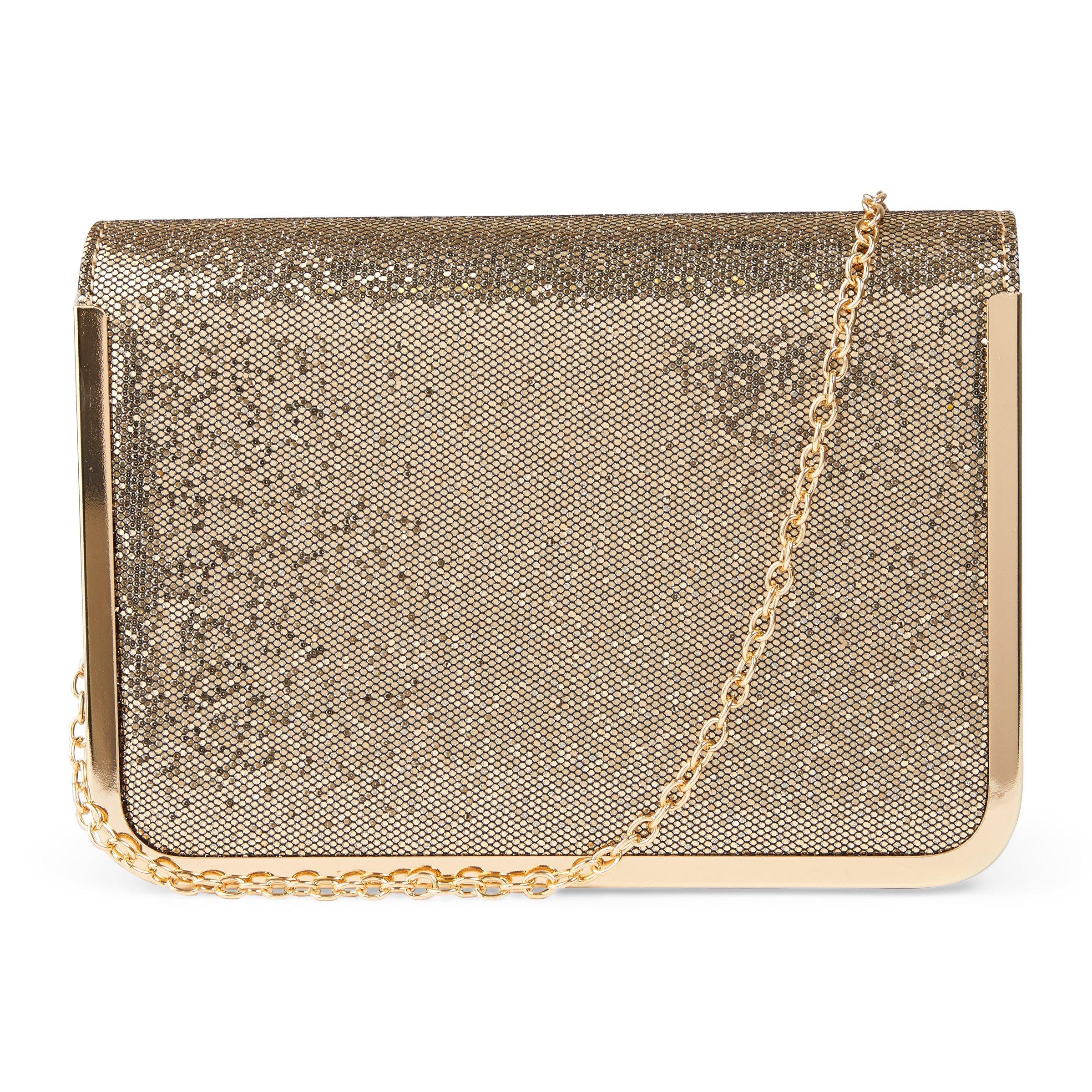 Glitter gold outlet clutch bag