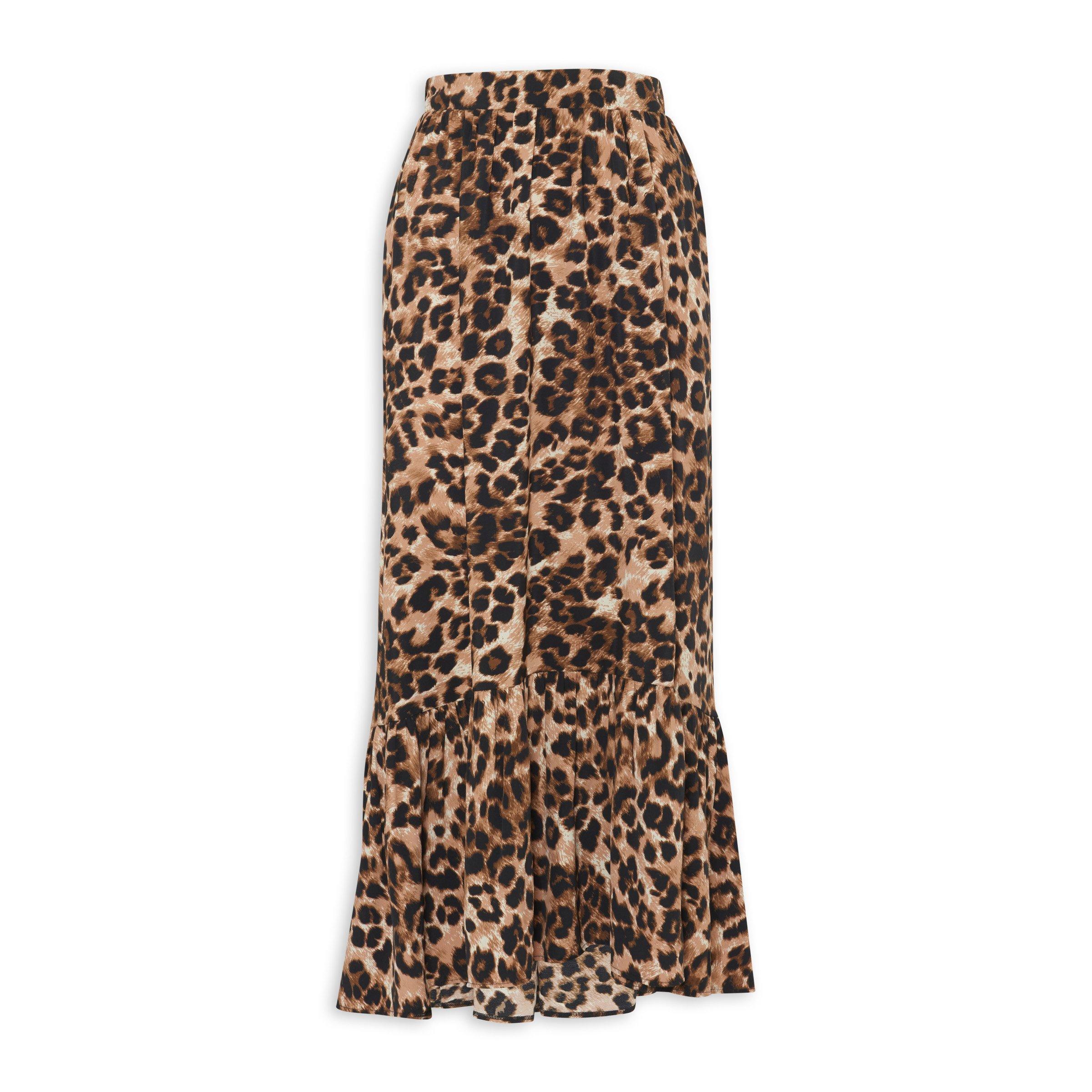 Leopard print jersey fashion skirt