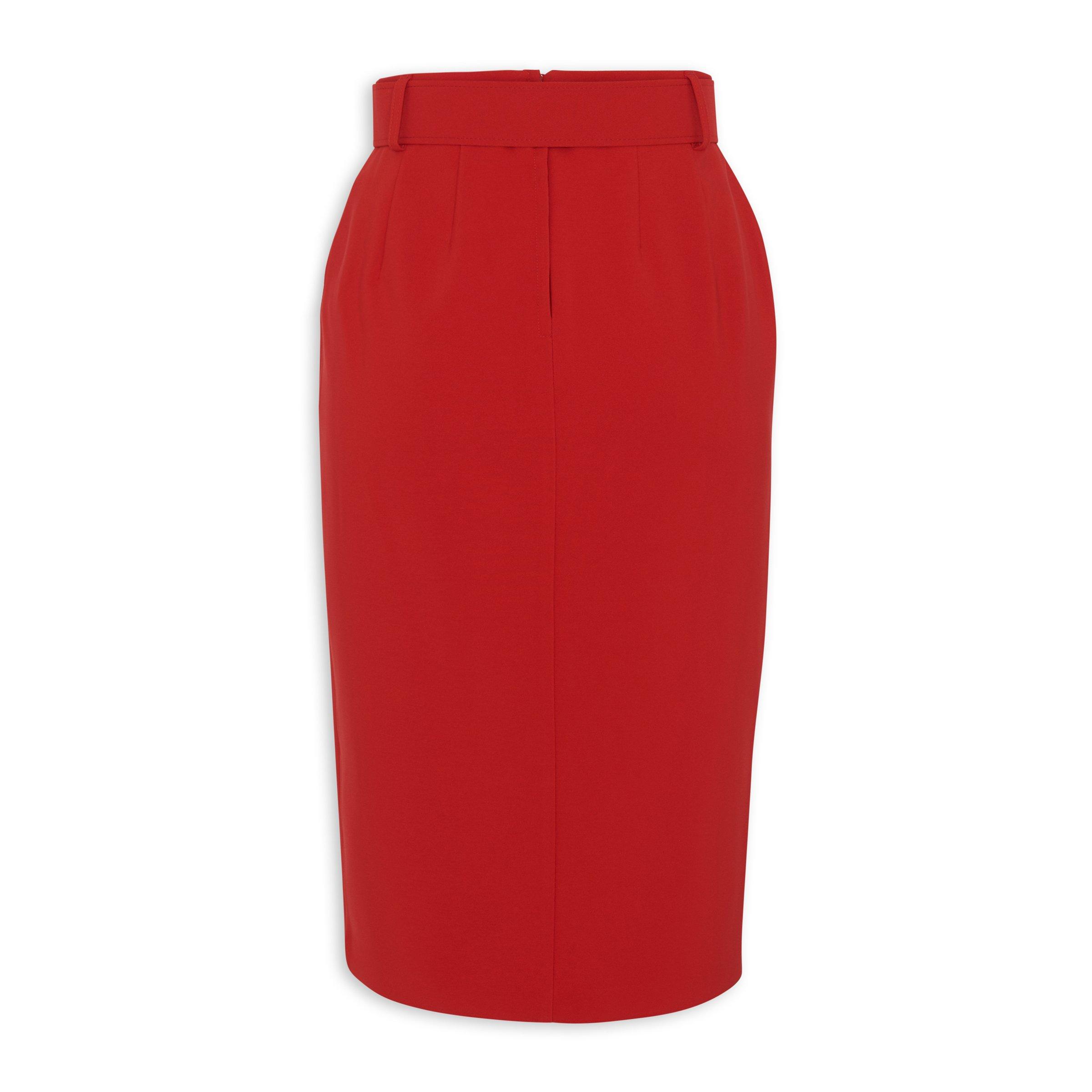 Red business skirt top